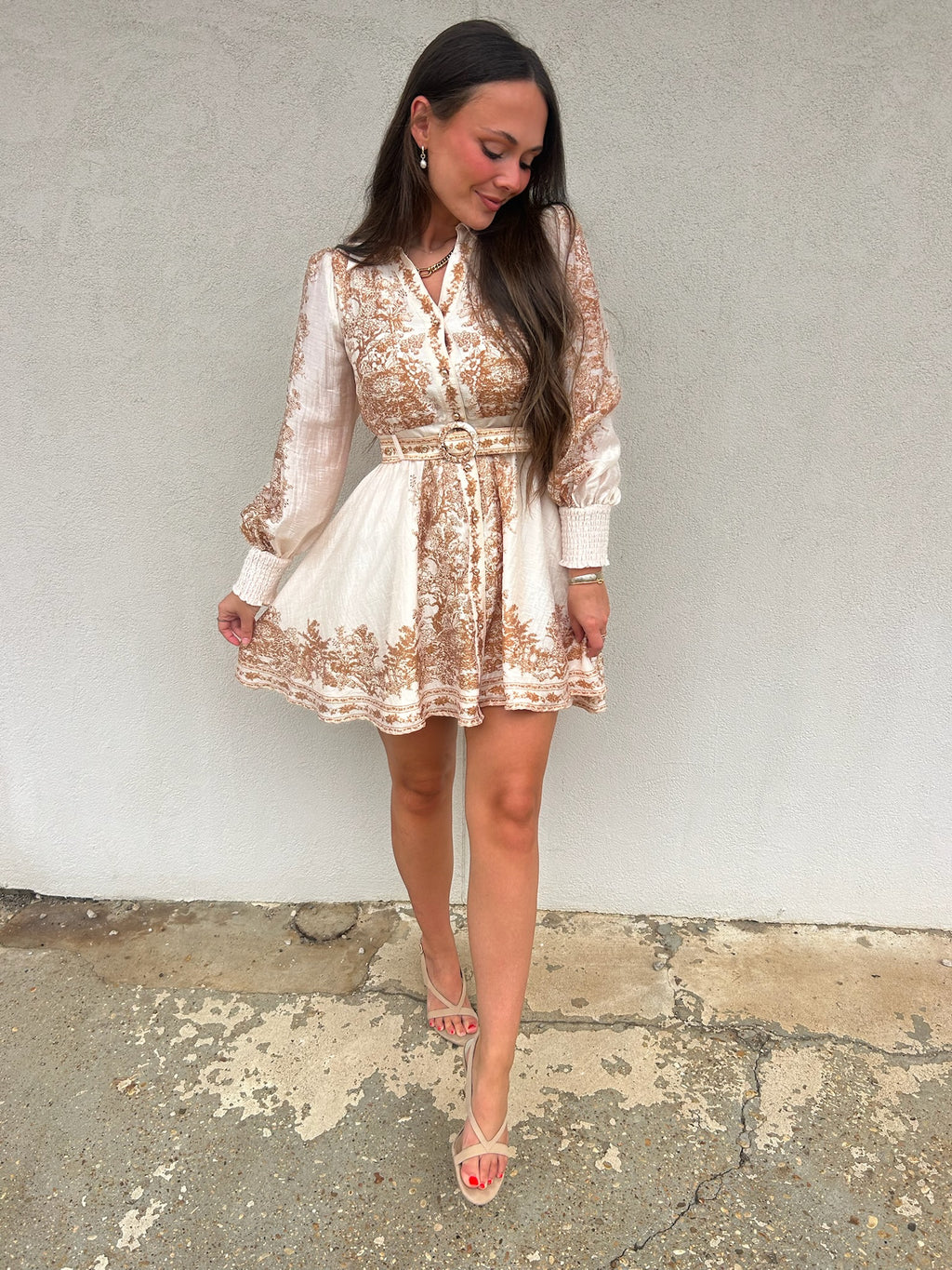 GOLDEN HEIRLOOM BELTED DRESS