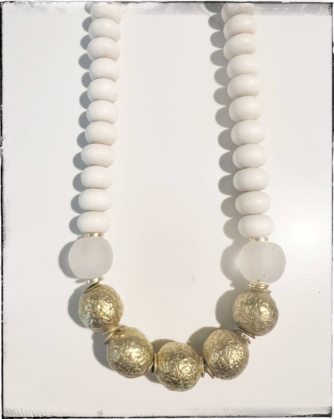 GENTRY BY JENNA | BRASS BEAD + RECYCLED GLASS NECKLACE