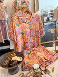 TROPICAL POSTCARD BUTTON DOWN TOP