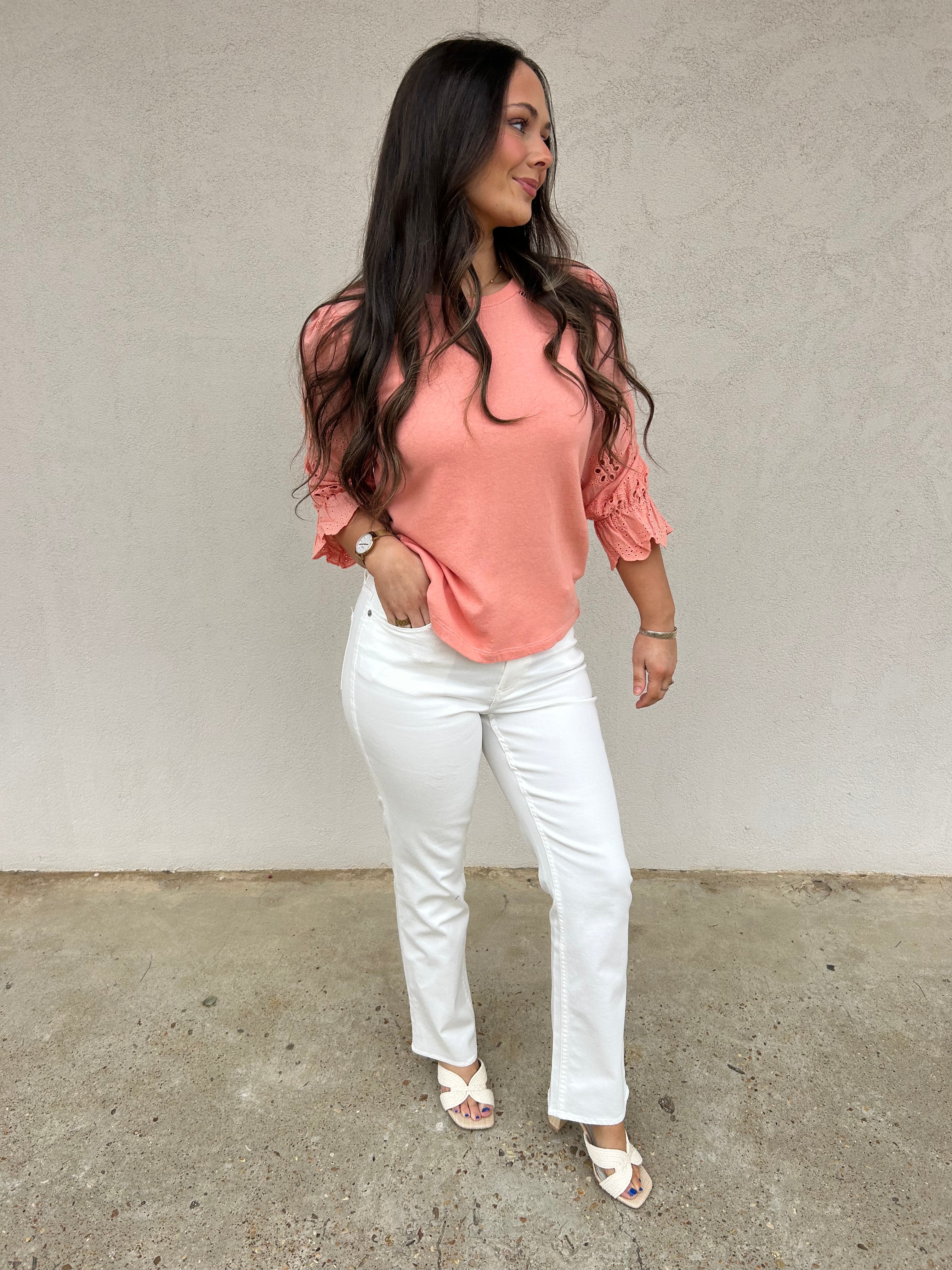 DEAR JOHN | LACEY TOP IN TERRACOTTA