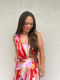 SUNSET BLOOM BUBBLE HEM TOP