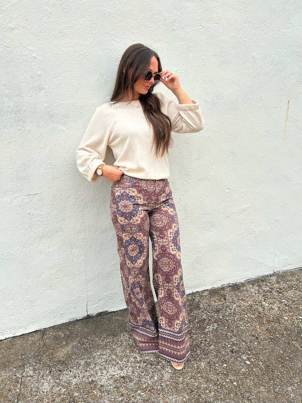 DEAR JOHN | FIONA WIDE LEG JEAN IN PERSIAN TAPESTRY