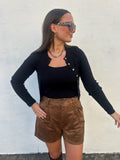 BLACK RIBBED CARDIGAN + TANK SET