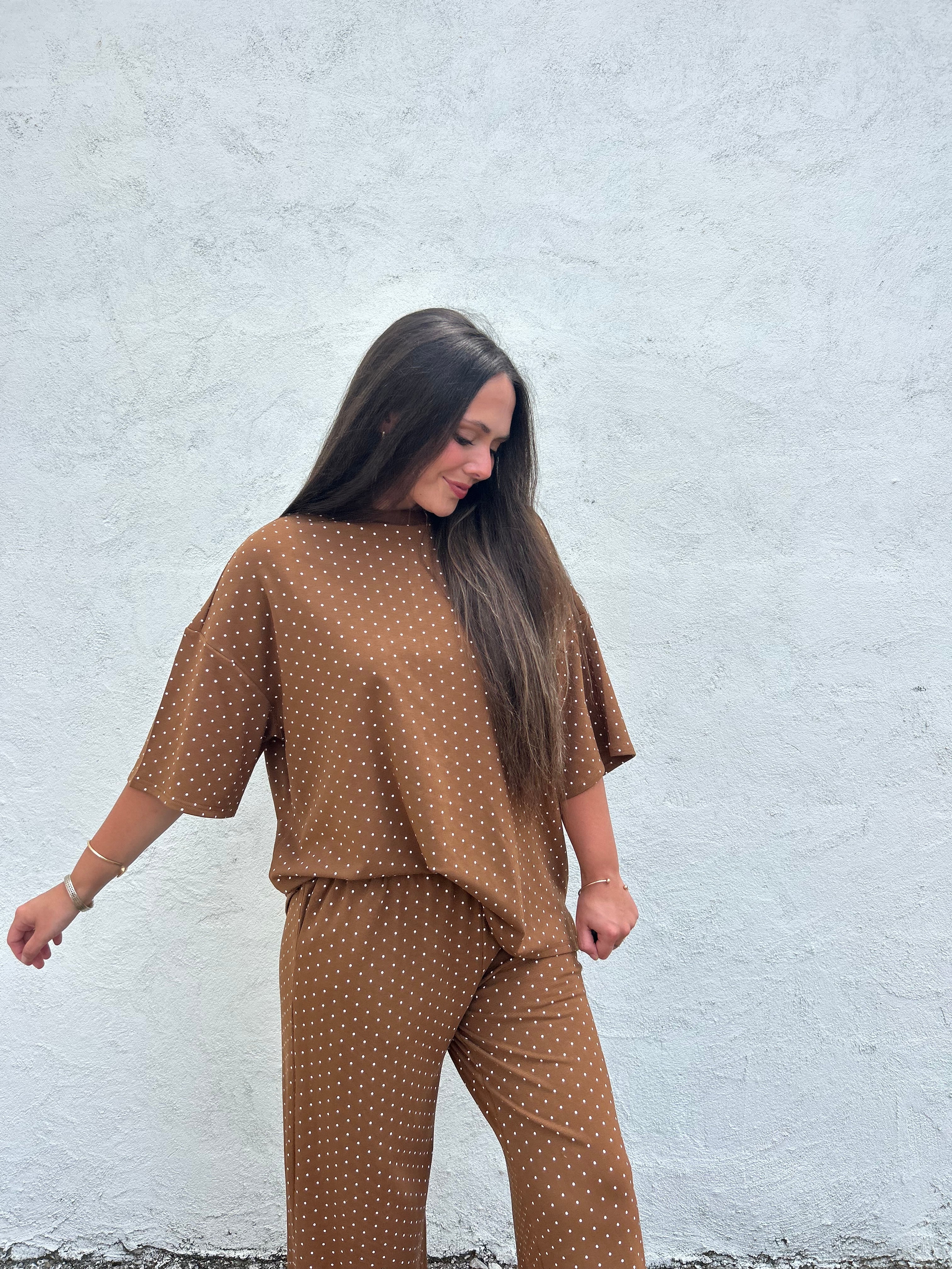 POLKA DOT DRIFT PANTS – CAMEL