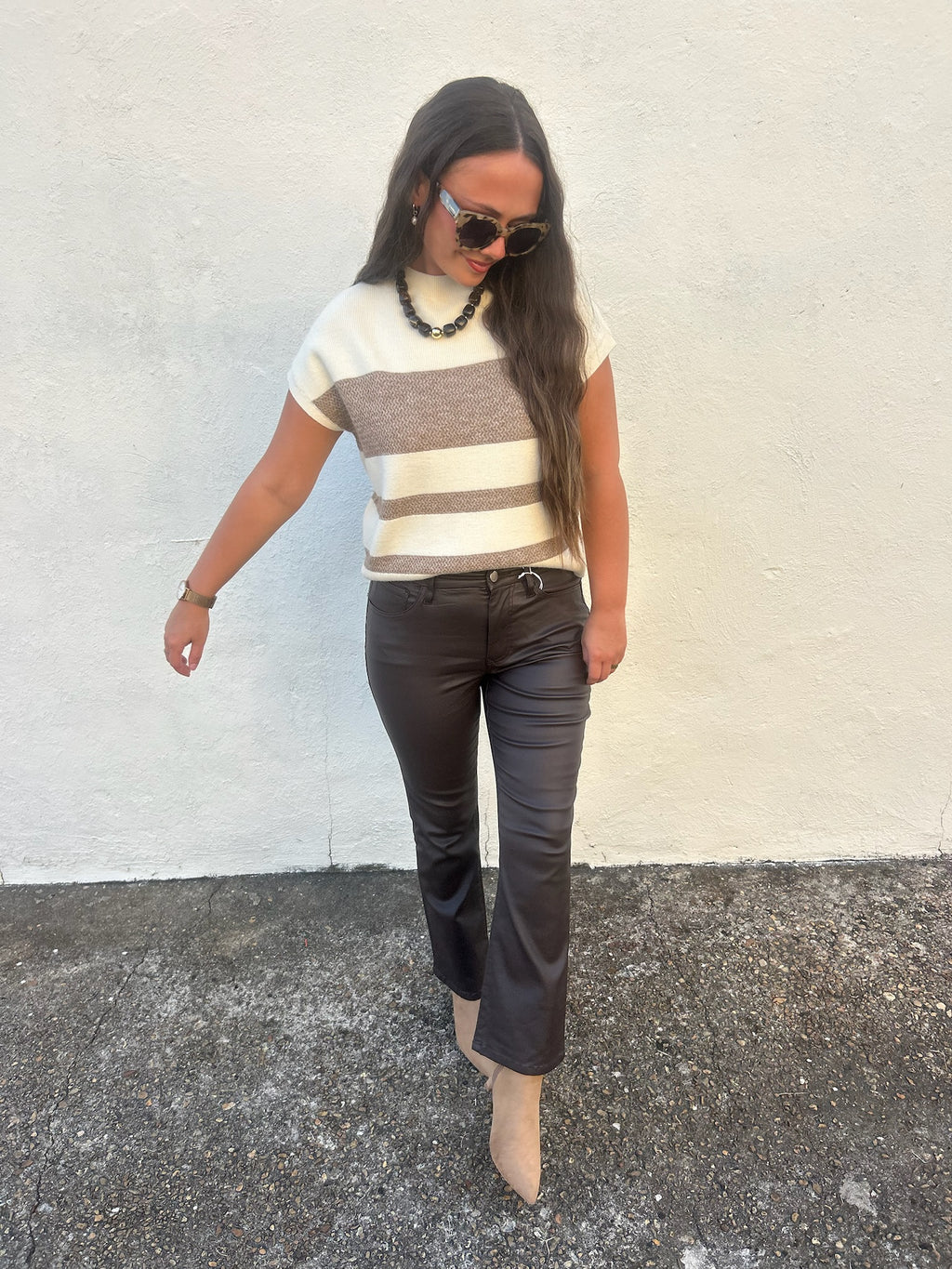 DEAR JOHN | JEANNE FLARE IN COATED CAPPUCCINO