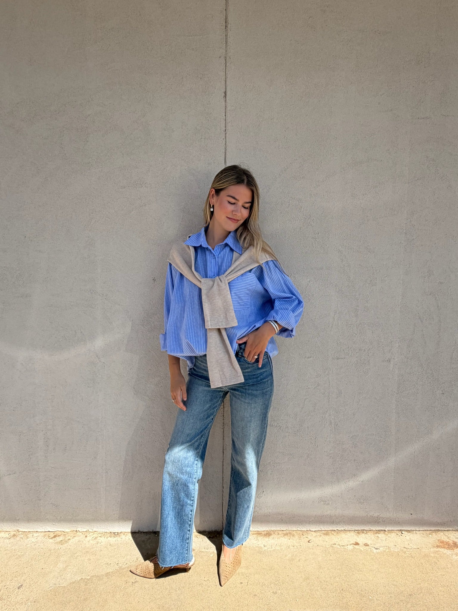 KARLIE | THE POLISHED STRIPE BUTTON DOWN