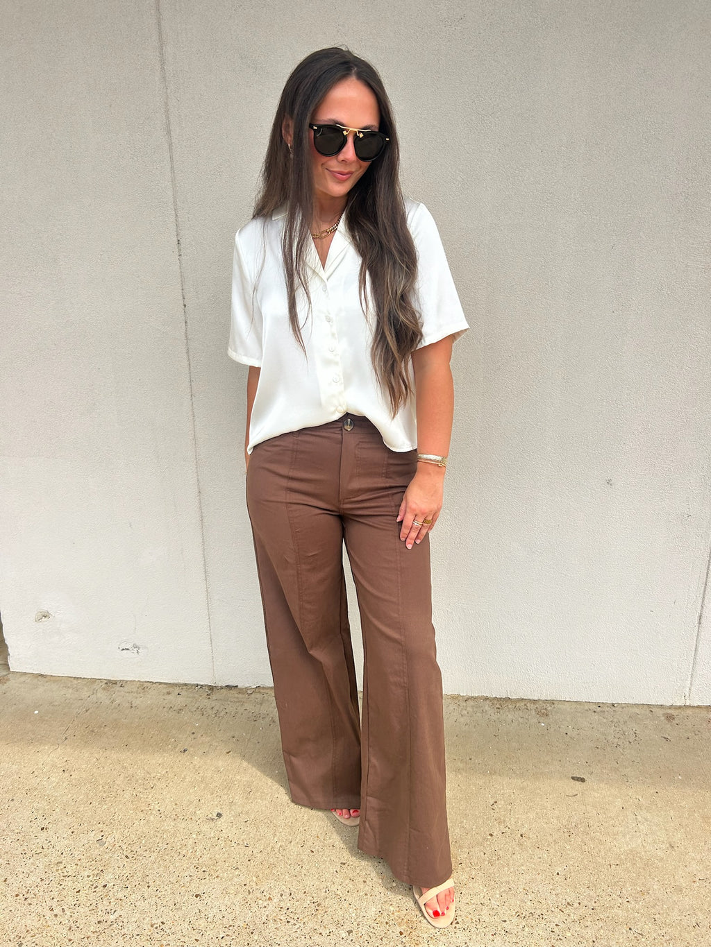 THE TAILORED MOCHA WIDE LEG PANT