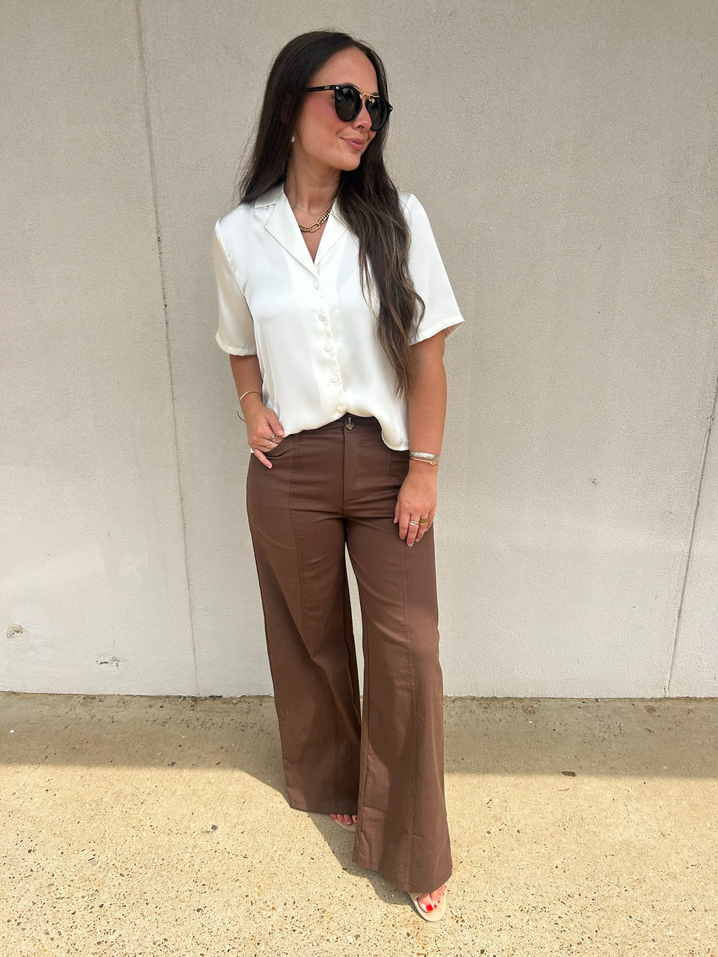 THE TAILORED MOCHA WIDE LEG PANT