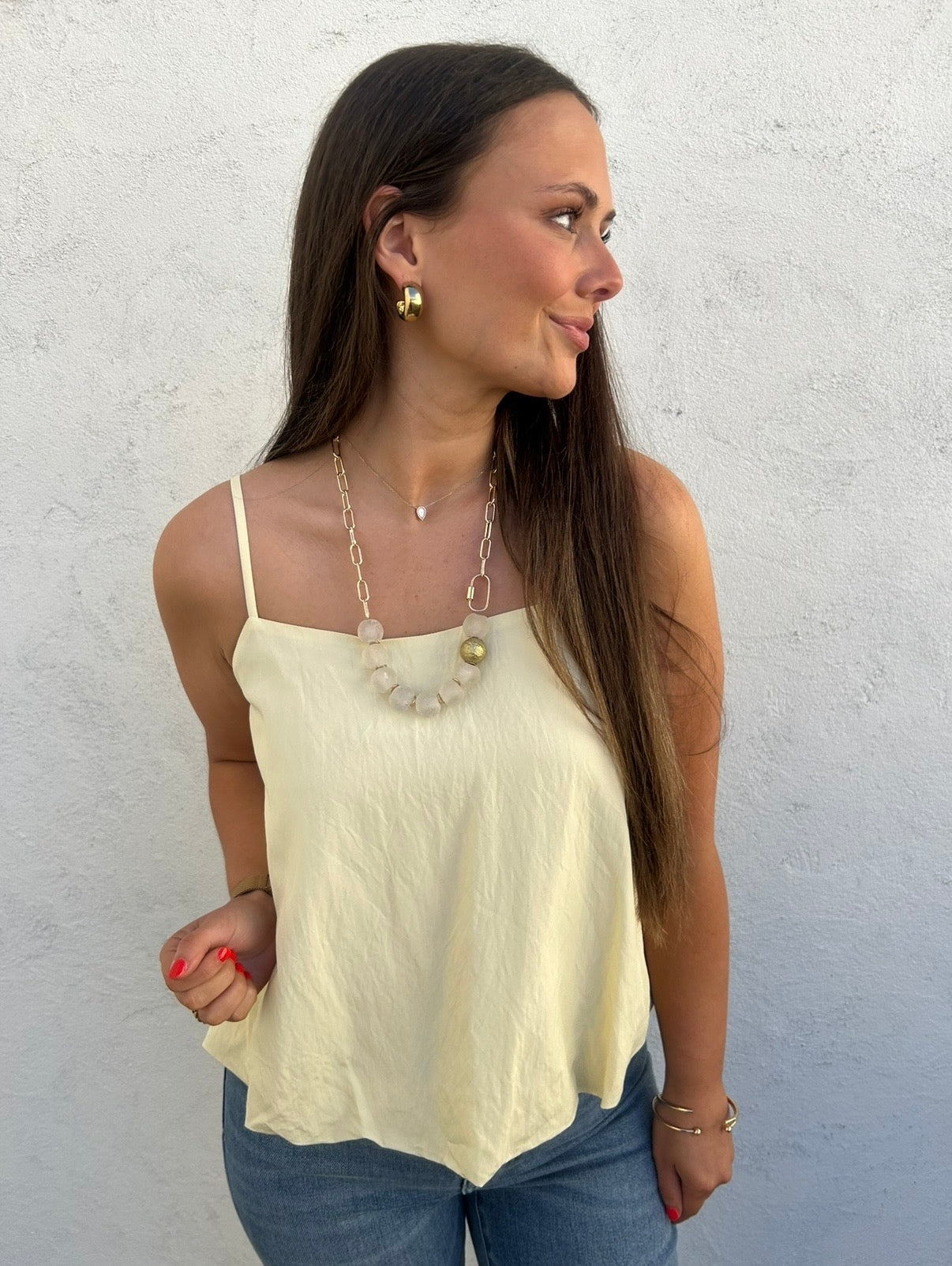 BUTTERCREAM BUBBLE HEM TANK
