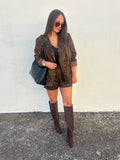 THE WILLOW ANIMAL PRINT SUEDE SHORT