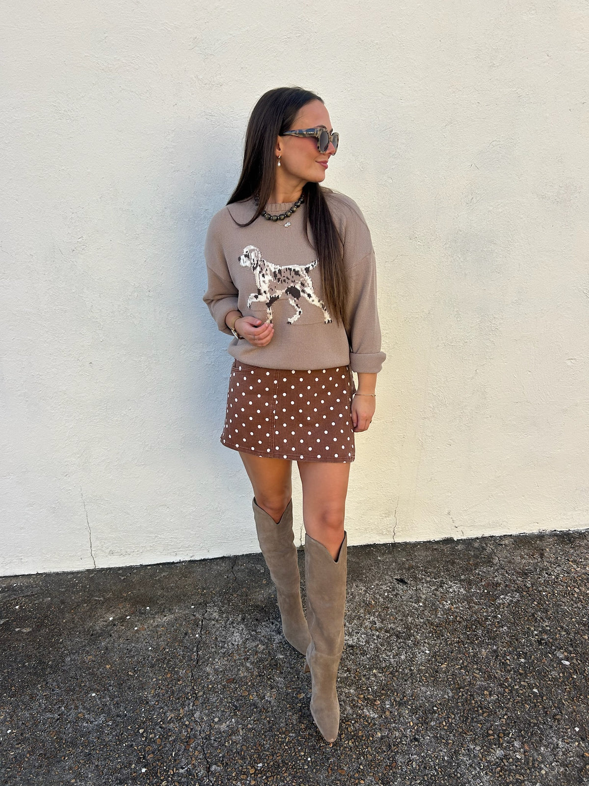 MAPLE POLKA DOT WRAP SKORT