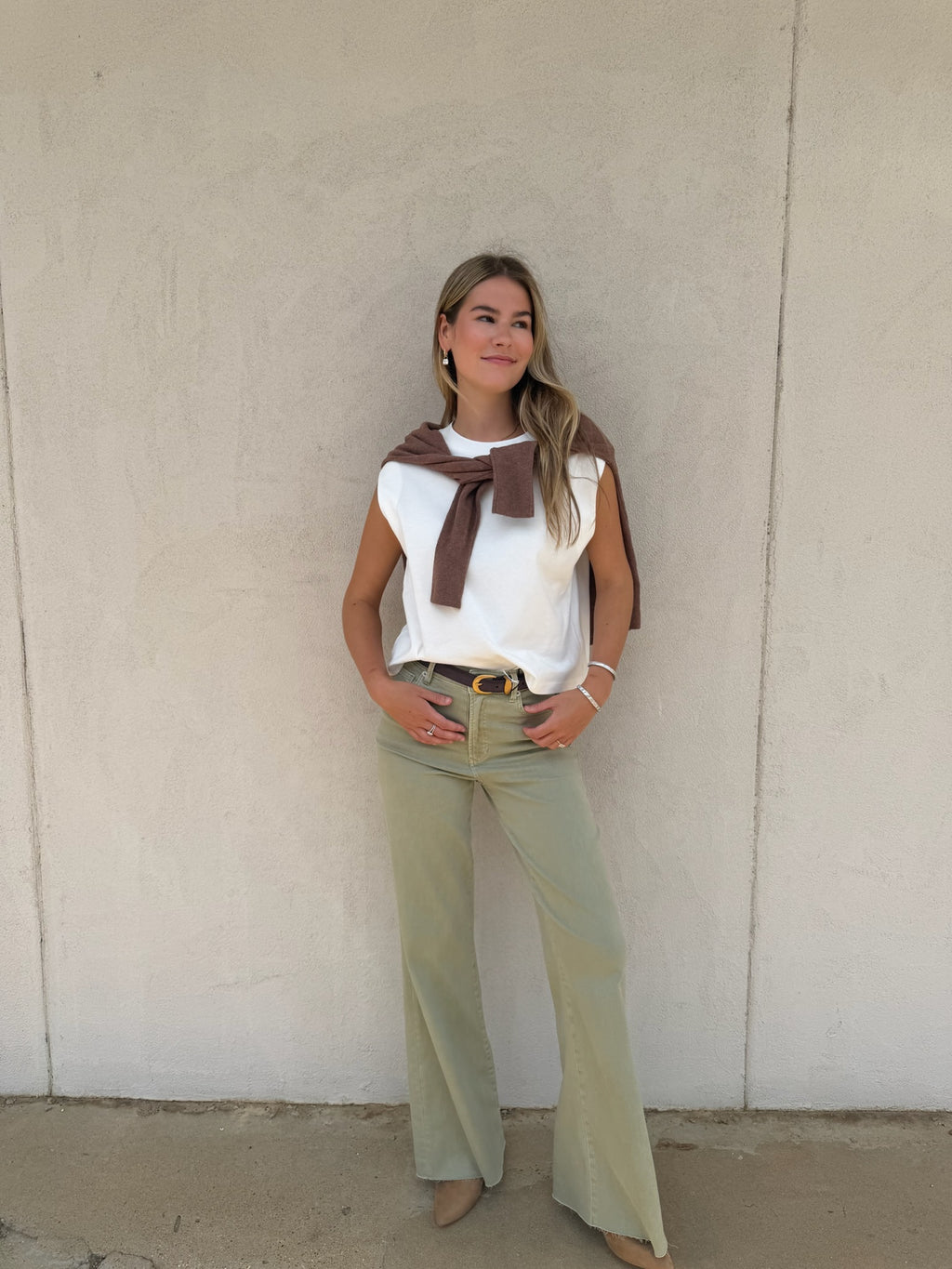 DEAR JOHN | FIONA WIDE LEG JEAN IN ABBEY STONE