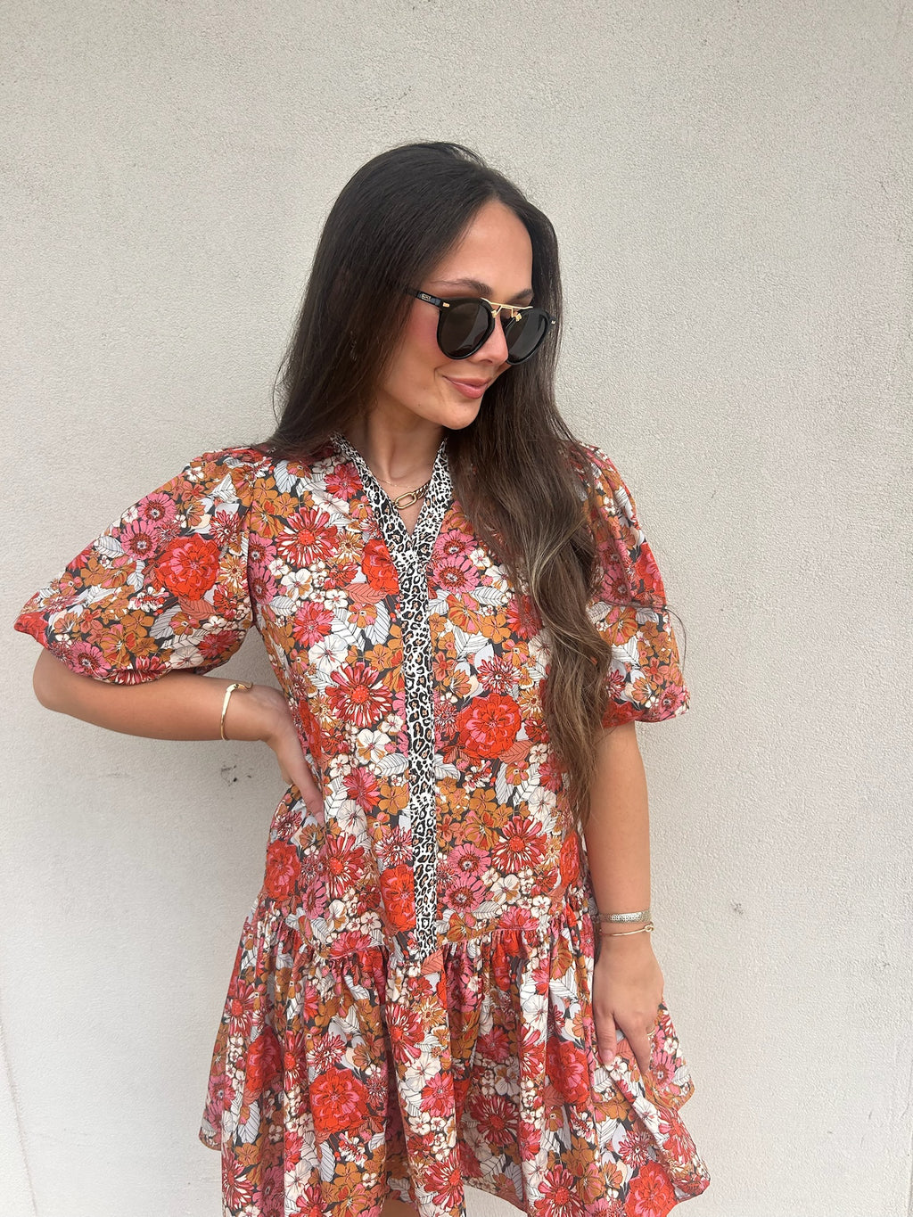 UNCLE FRANK | BERRY BLOOM LEOPARD DRESS