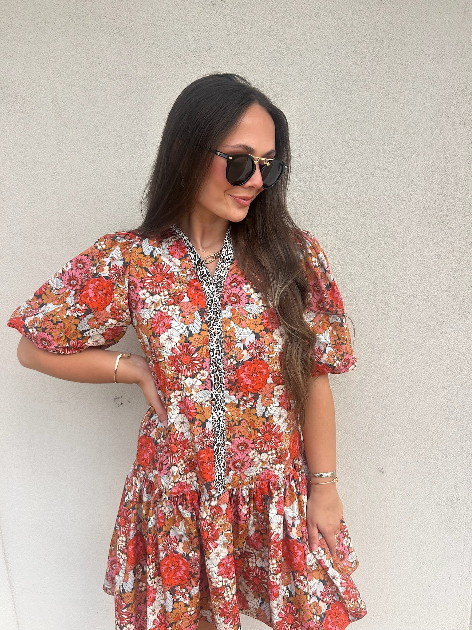 UNCLE FRANK | BERRY BLOOM LEOPARD DRESS