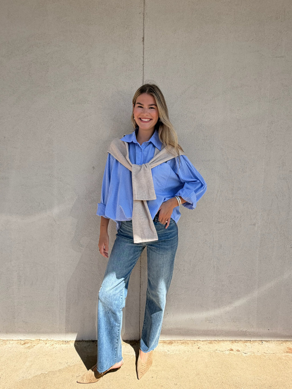 KARLIE | THE POLISHED STRIPE BUTTON DOWN