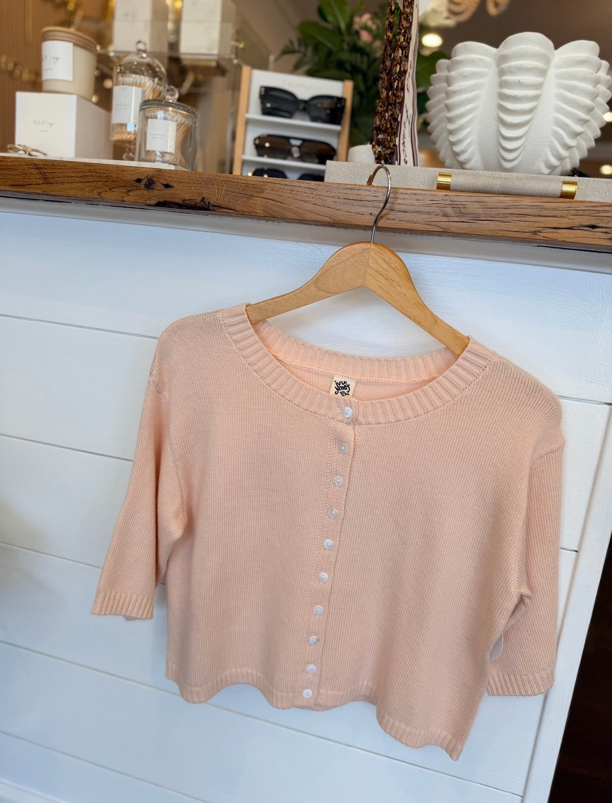 IVY JANE | BLUSH PINK BUTTON CARDIGAN