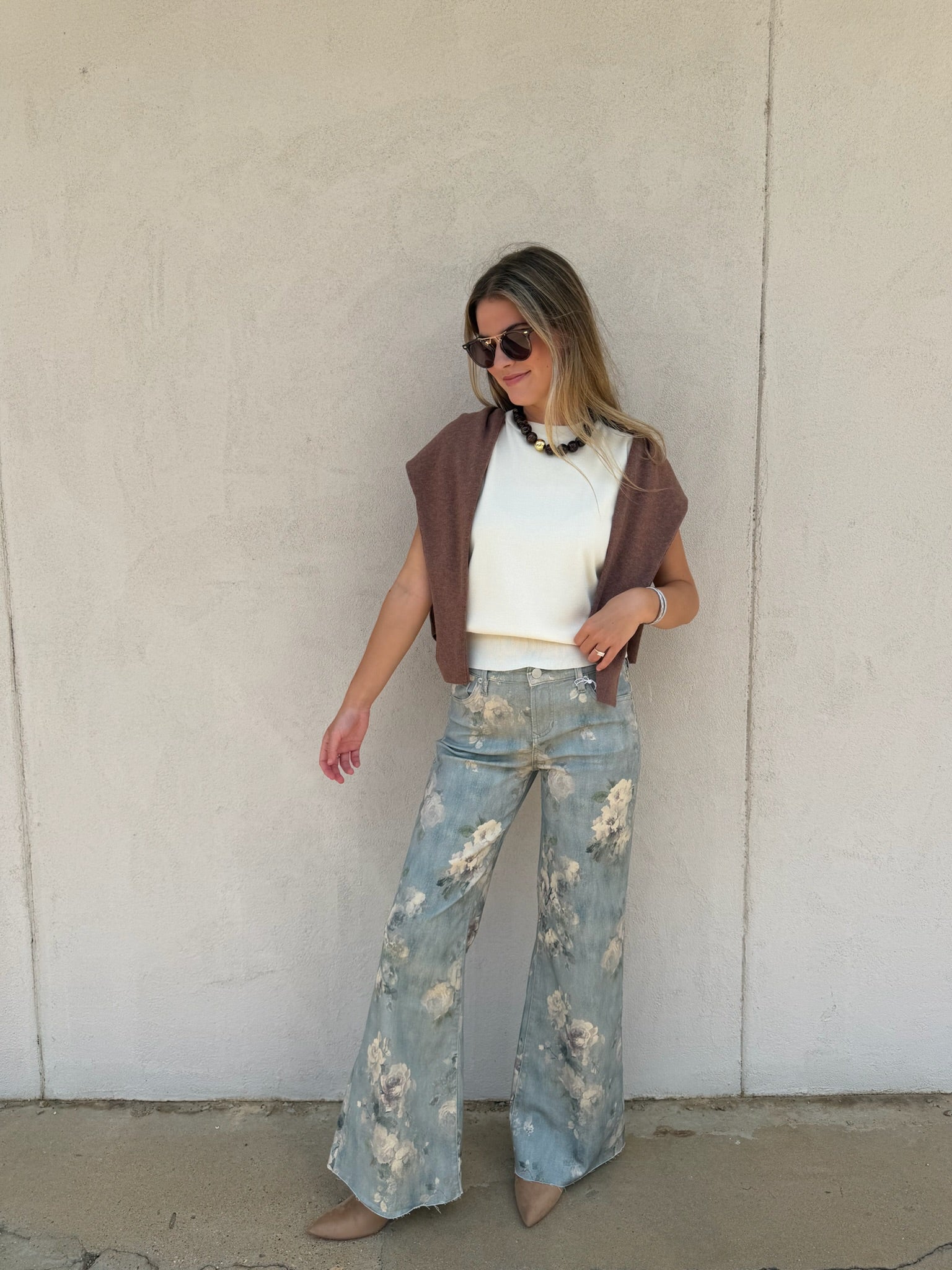 DEAR JOHN | MICAH WIDE LEG JEAN SEA GLASS GARDEN