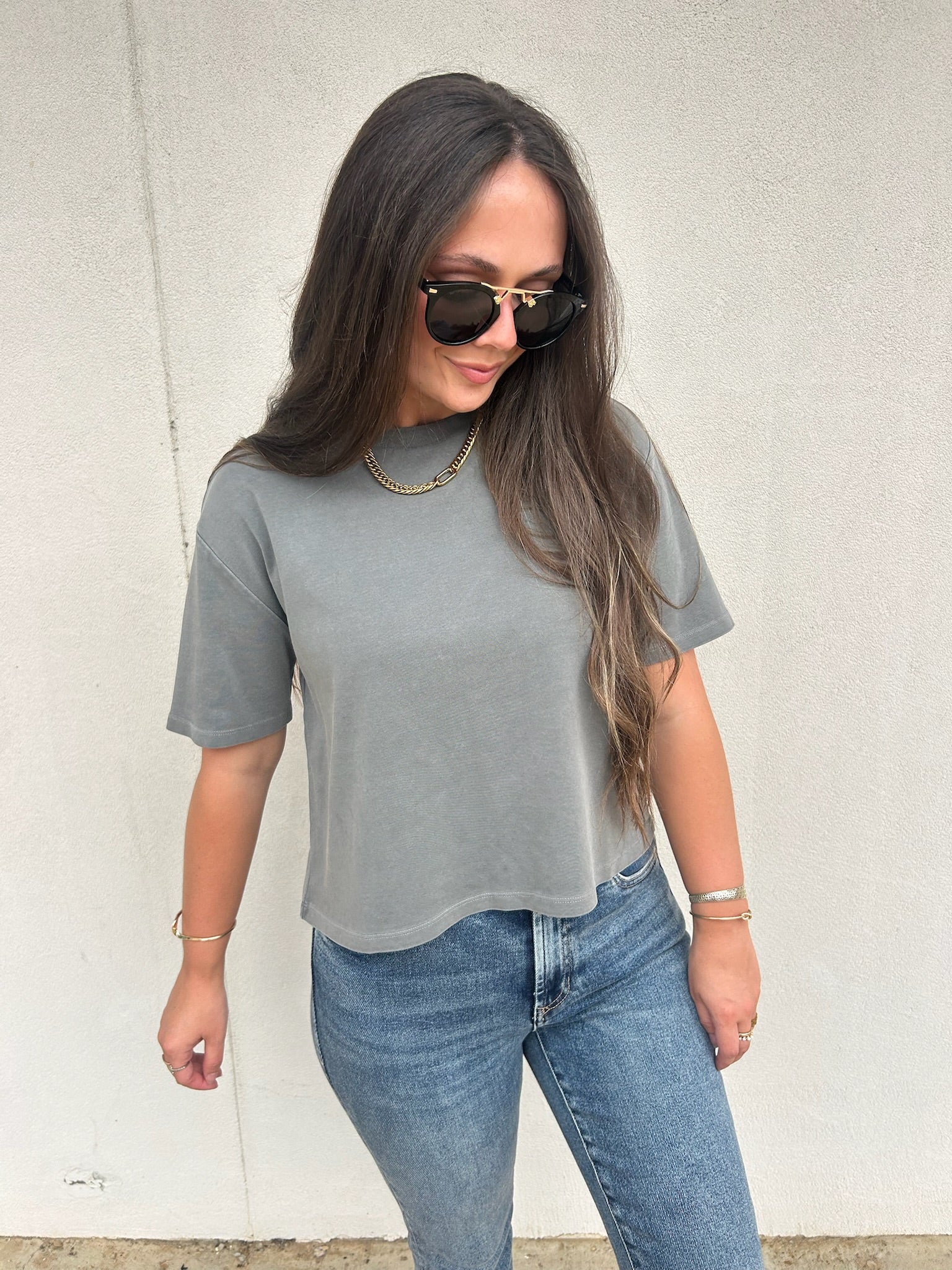 DEAR JOHN | MADDOX TOP IN CHARCOAL