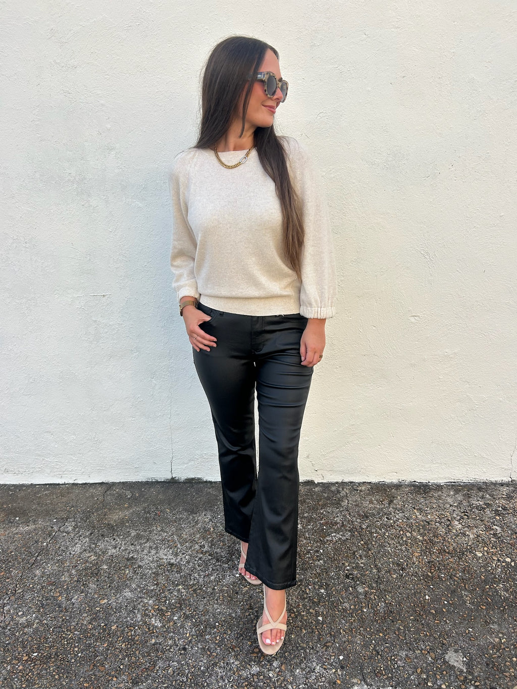THE ELLIOTT CASHMERE BLEND SWEATER IN OATMEAL