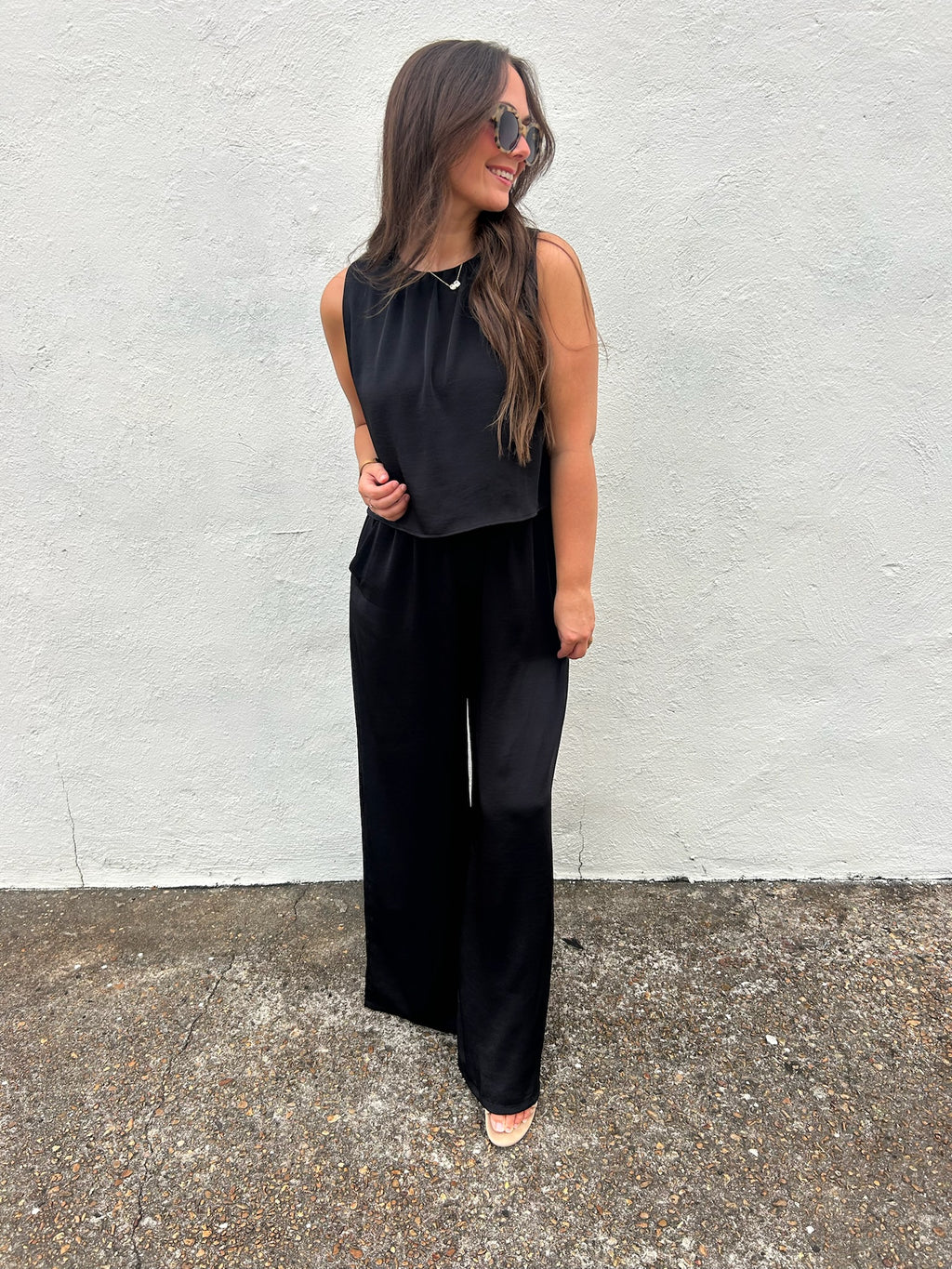 THE MODERN MUSE WIDE LEG JUMPSUIT IN BLACK