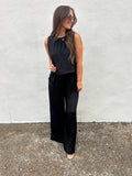 THE MODERN MUSE WIDE LEG JUMPSUIT IN BLACK