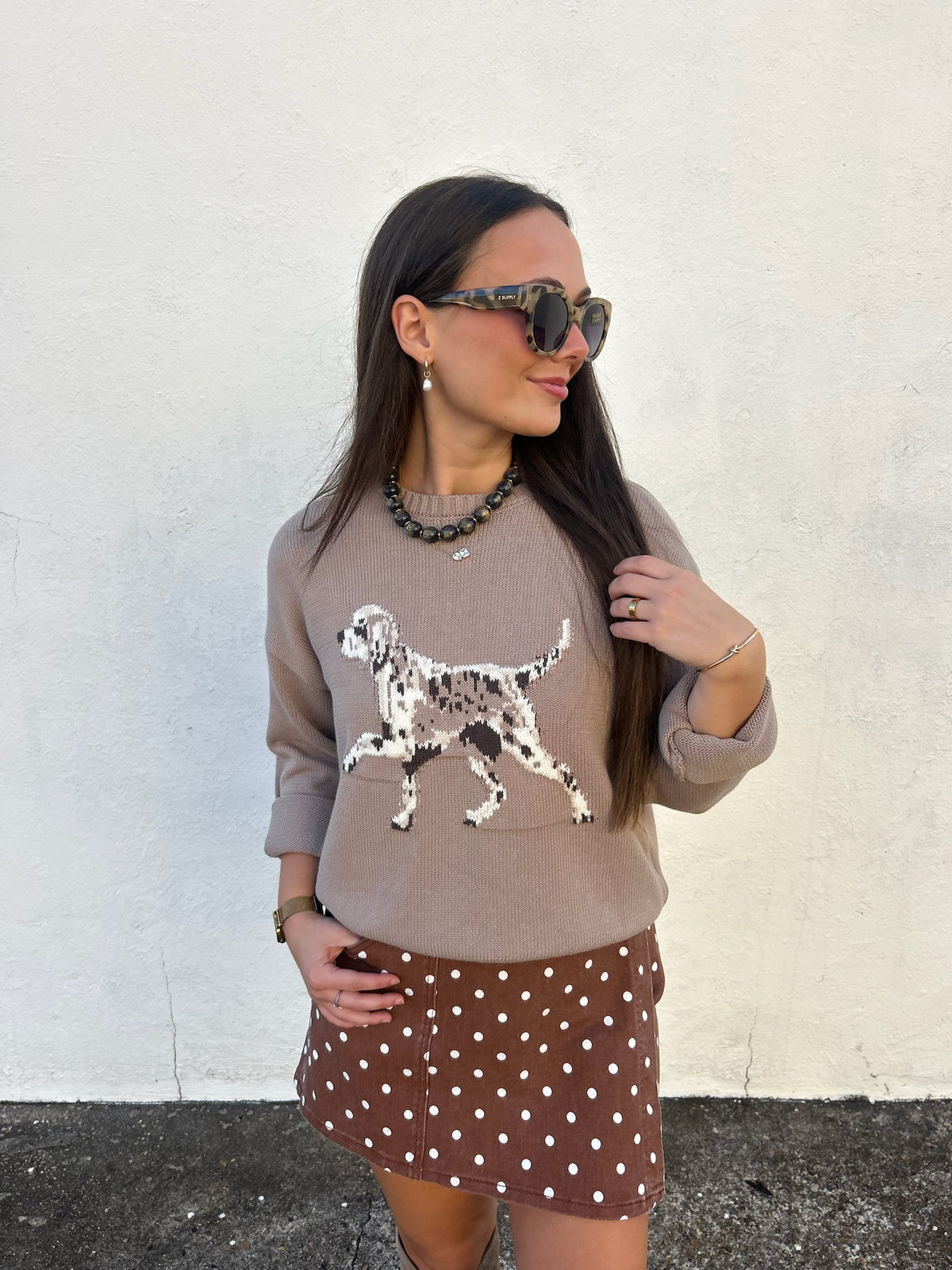 MAPLE POLKA DOT WRAP SKORT