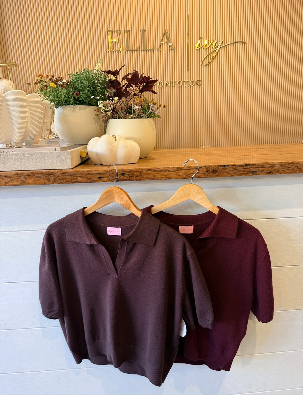 KARLIE | MERLOT COLLARED SWEATER TOP