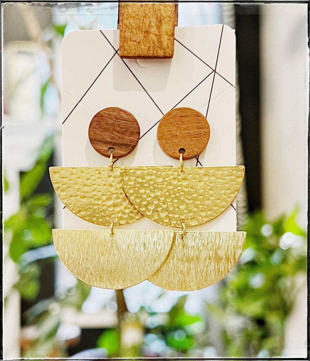 GENTRY BY JENNA | WOOD + BRASS EARRING