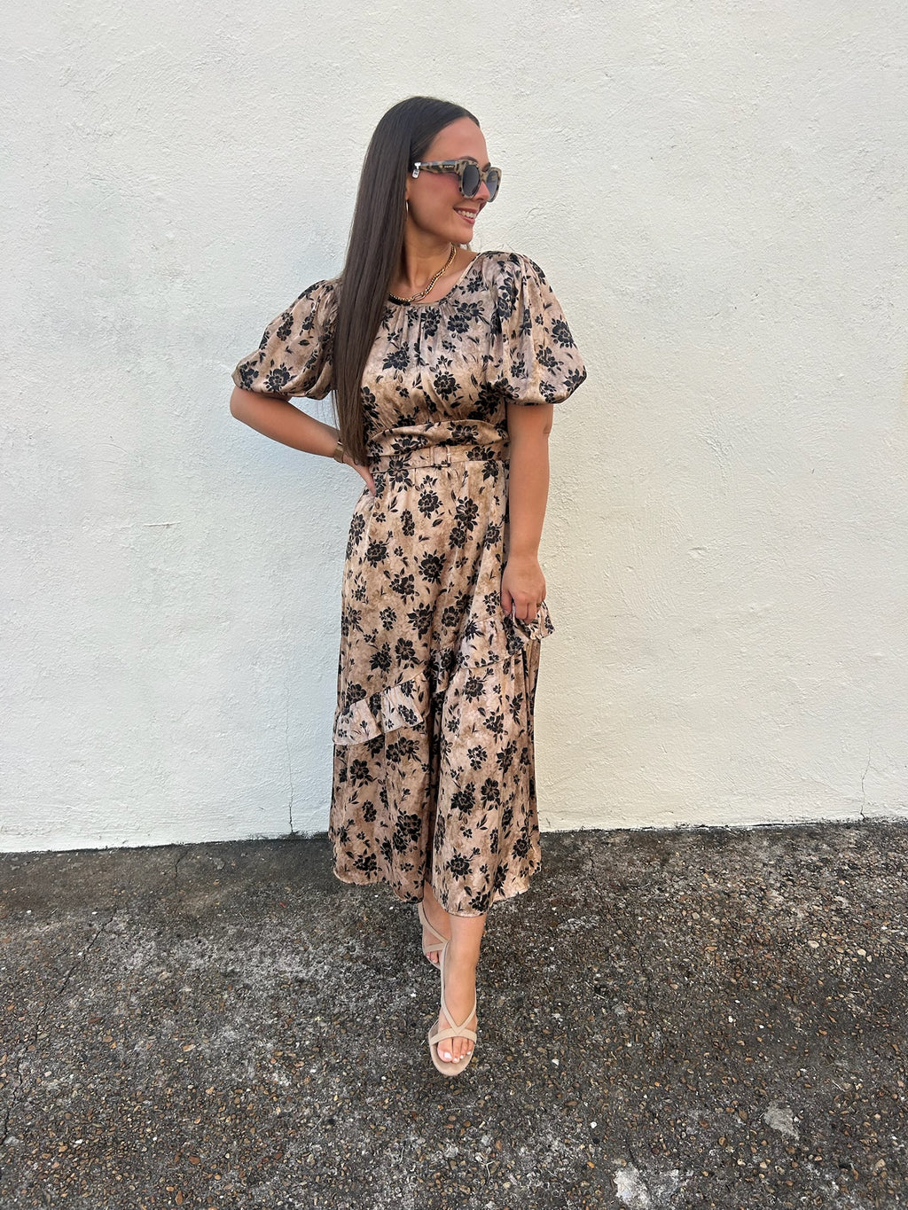 ZOE & CLAIRE | VINTAGE FLORAL MAXI DRESS