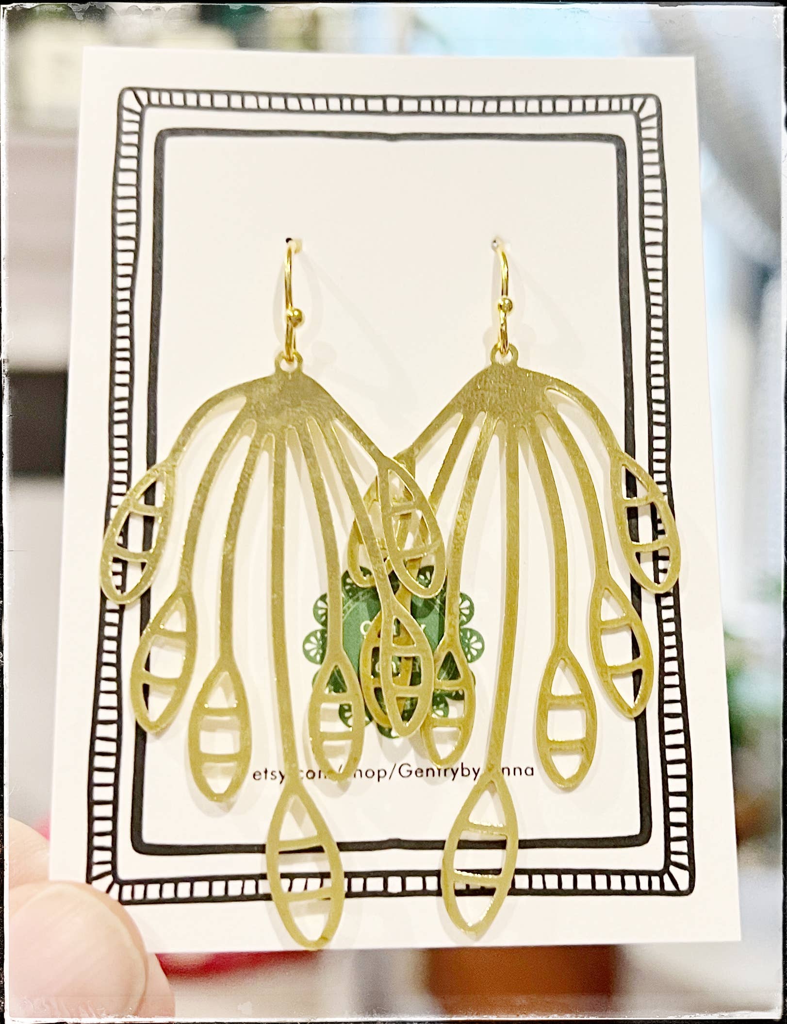 GENTRY BY JENNA | BRASS FLOWER SUCCELENT EARRING