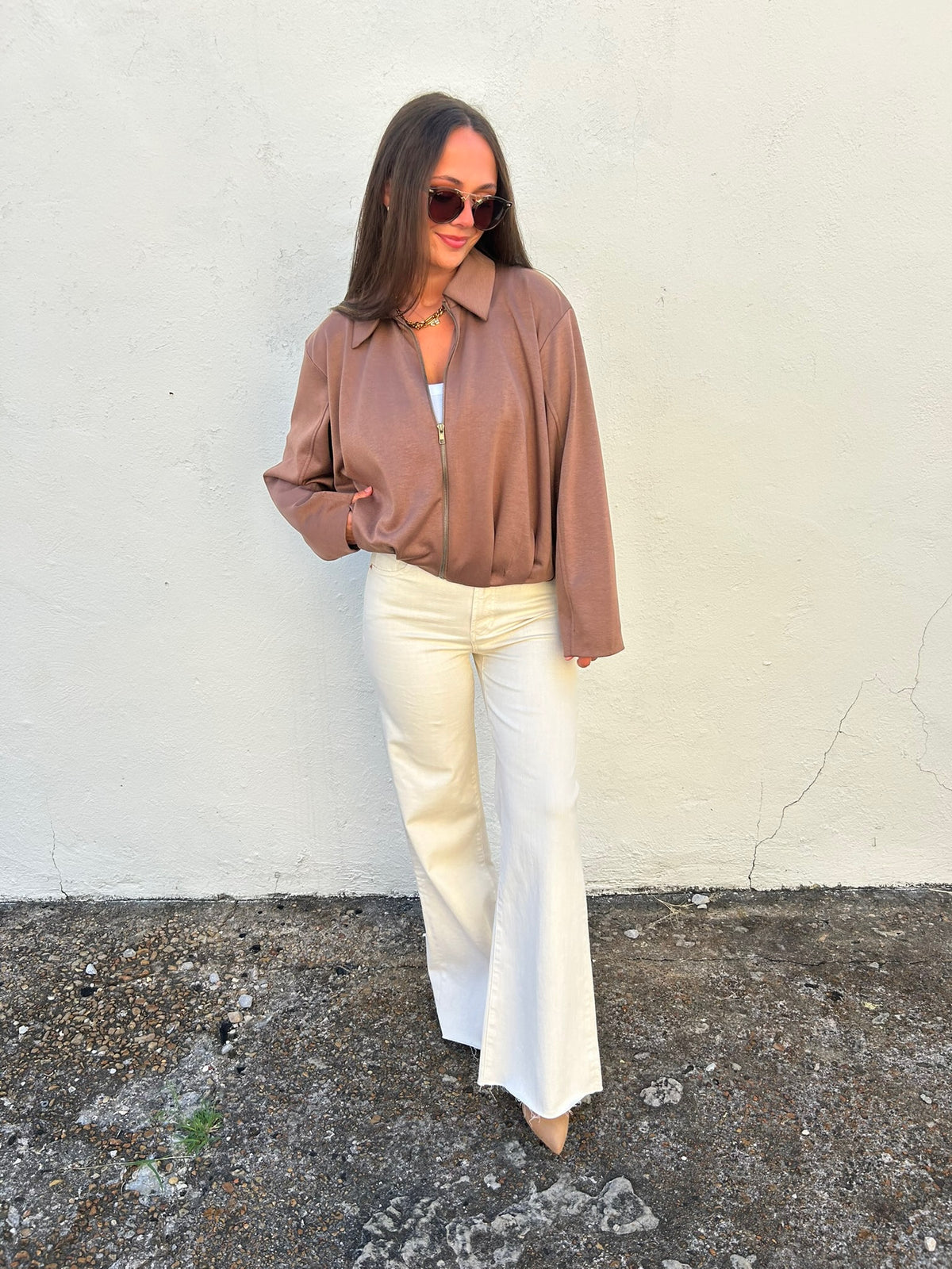 THE MARLOWE PLEATED BOMBER JACKET