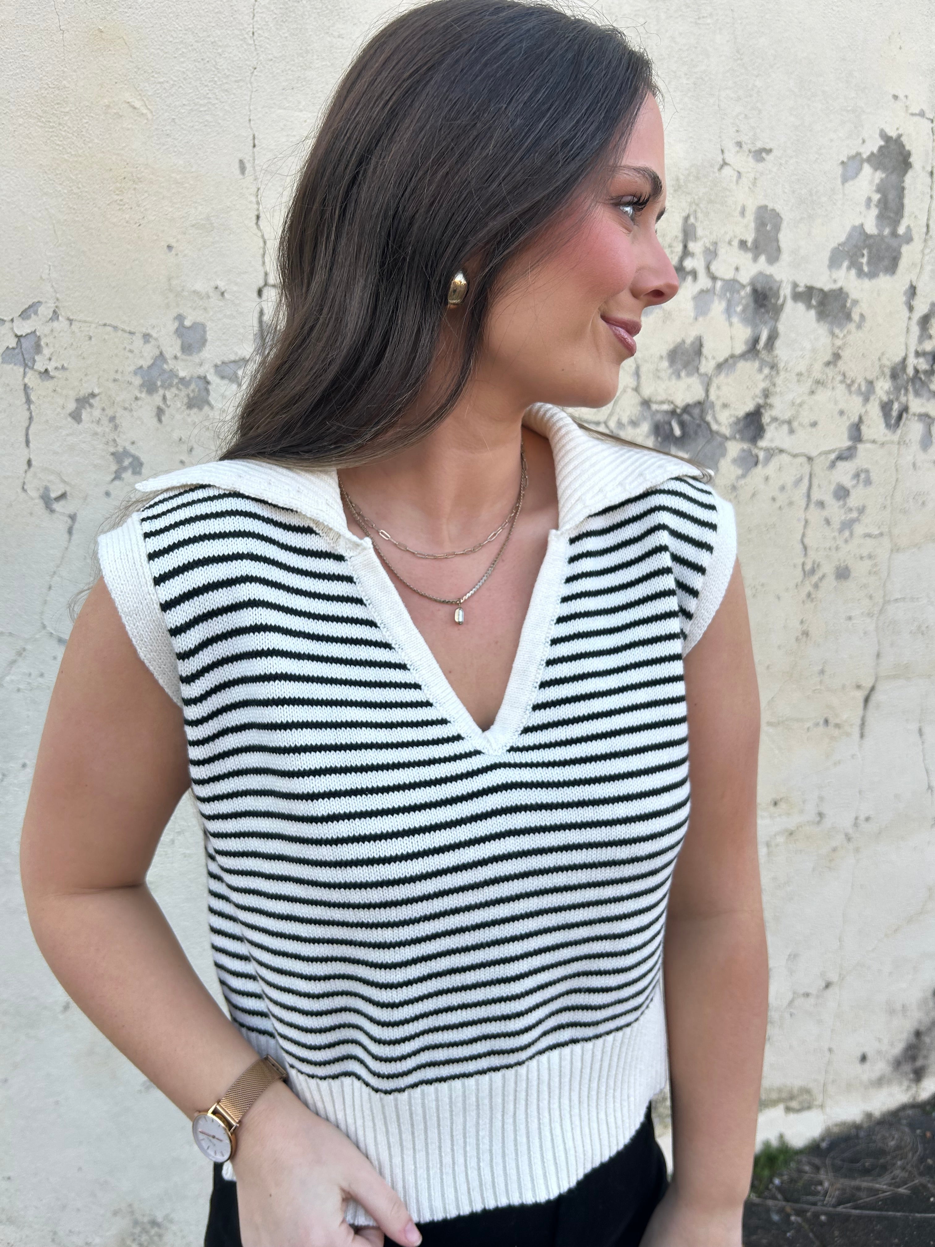 KLD SIGNATURE | THE CLASSIC COLLAR STRIPED TOP