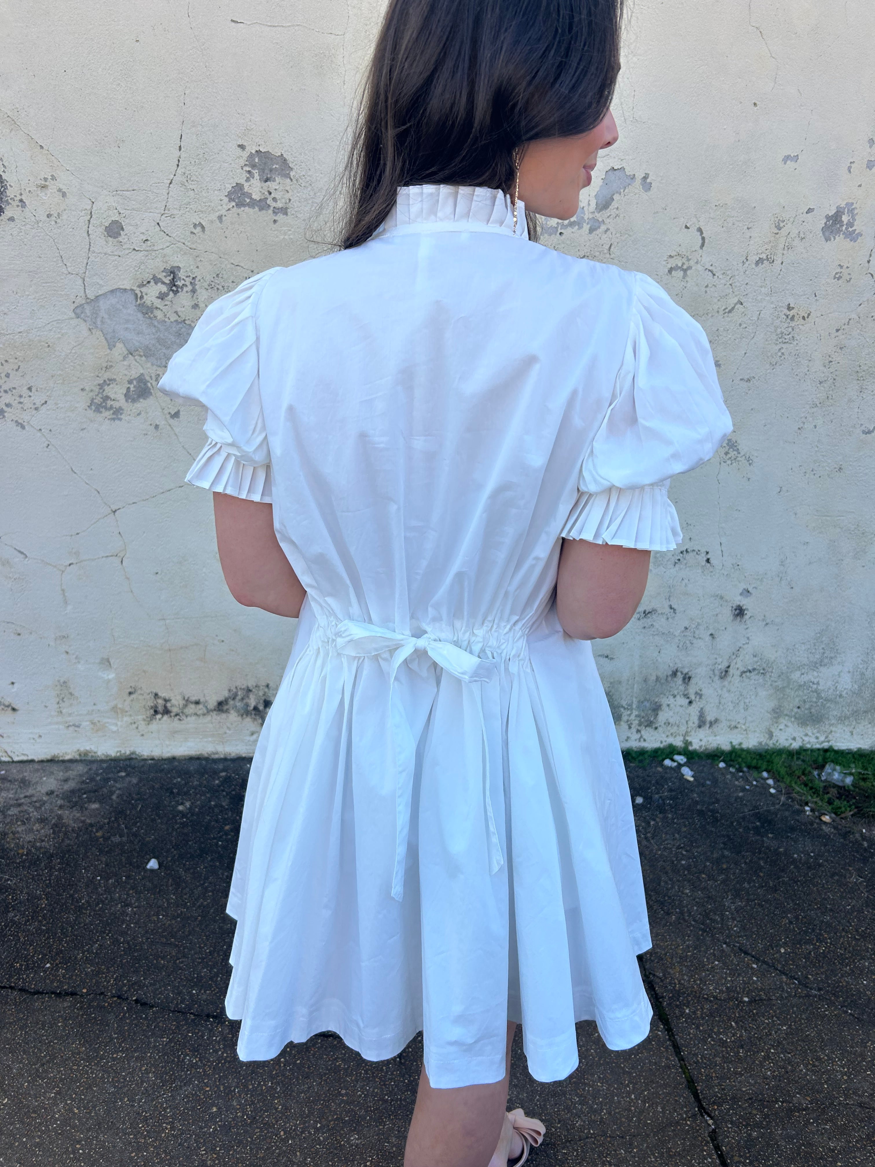 KARLIE | PLEAT TIE BACK DRESS