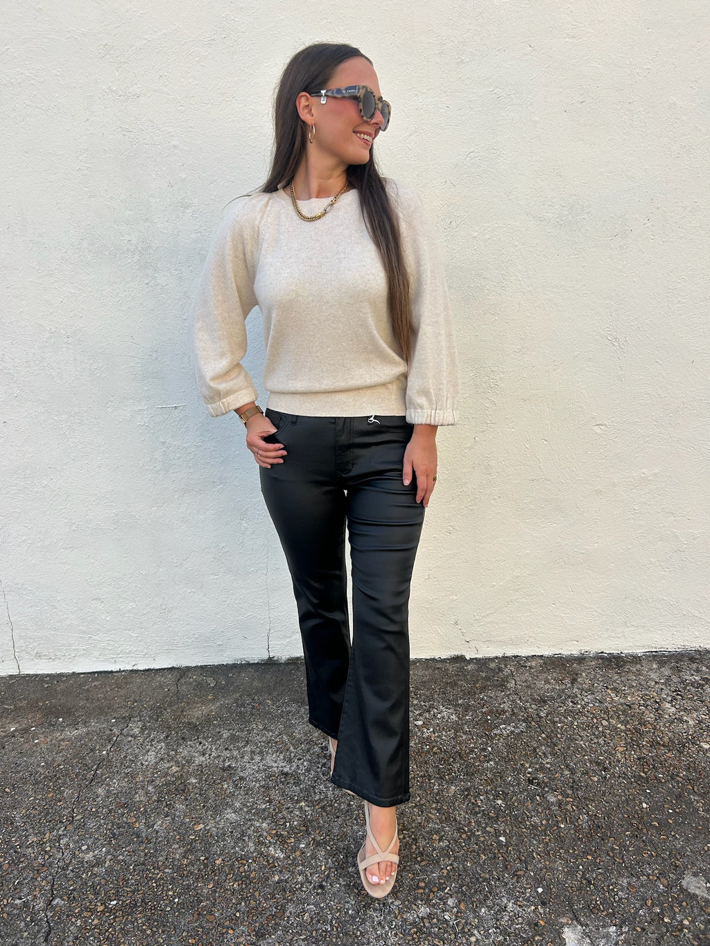 THE ELLIOTT CASHMERE BLEND SWEATER IN OATMEAL