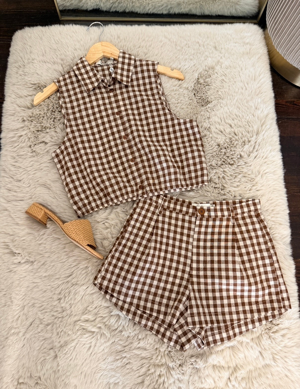 SADIE & SAGE | CHOCOLATE PICNIC GINGHAM TOP