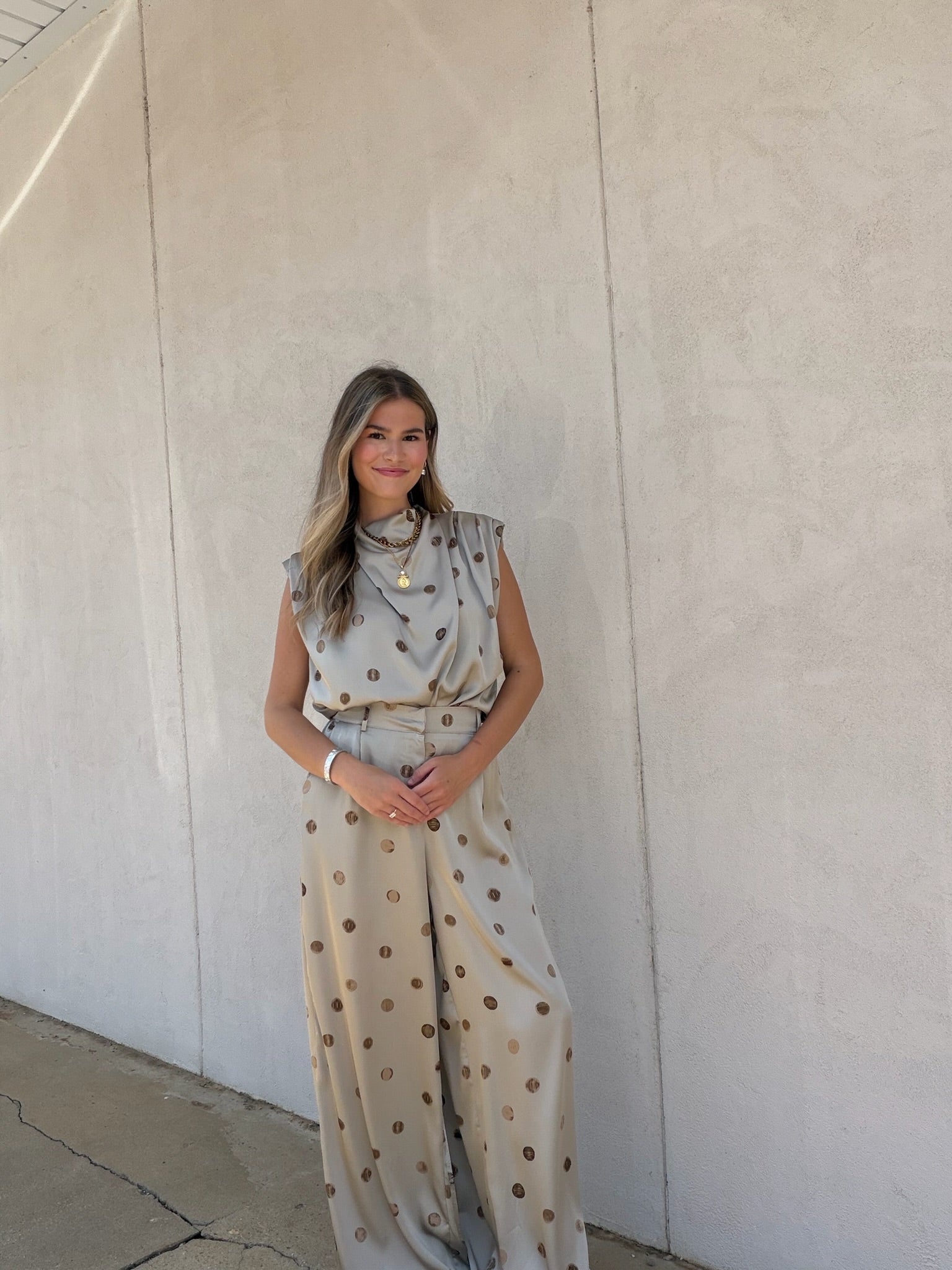 THE DRAPED DOT MOCK NECK TOP