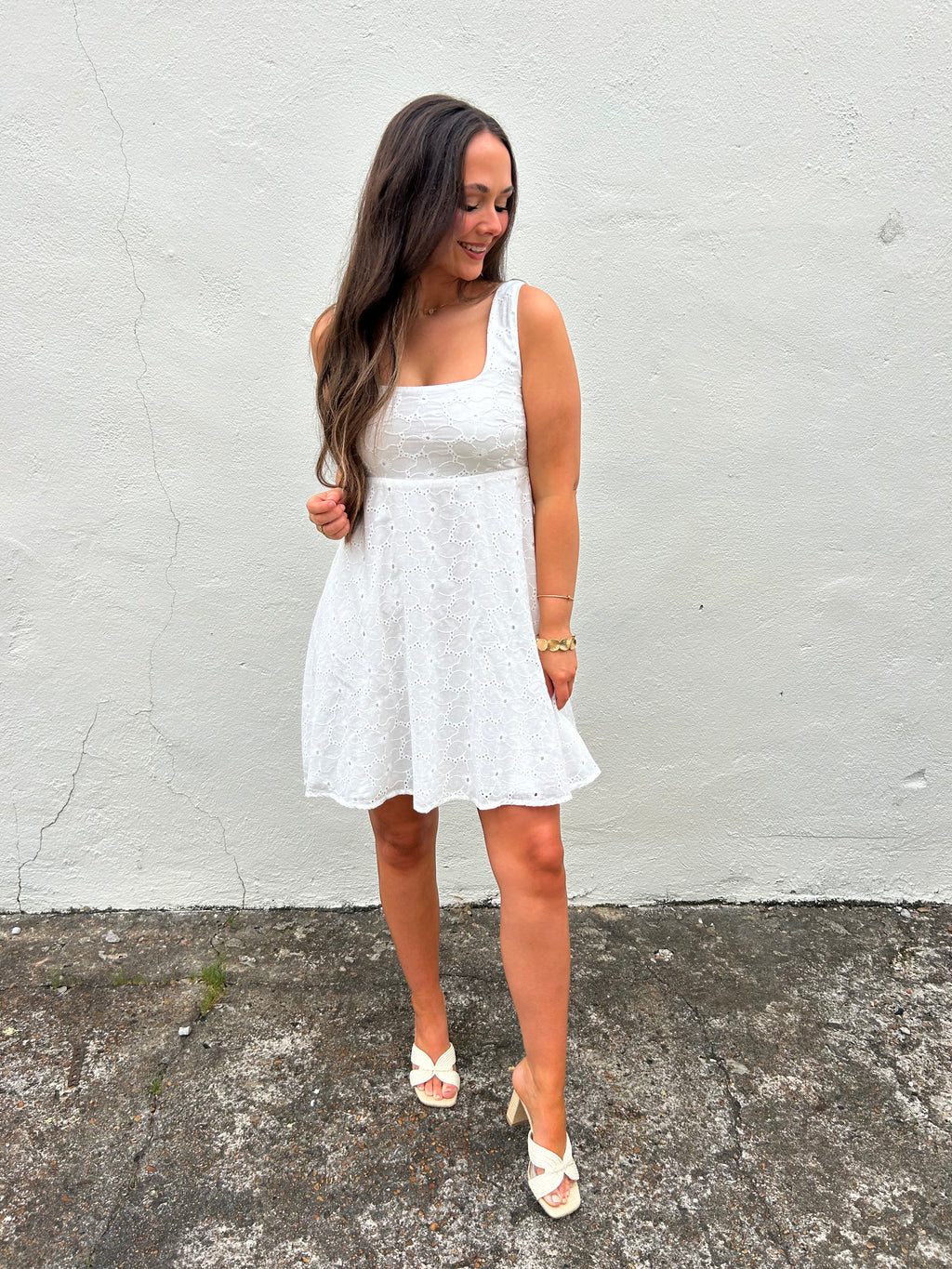 THE ELOISE EYELET MINI DRESS