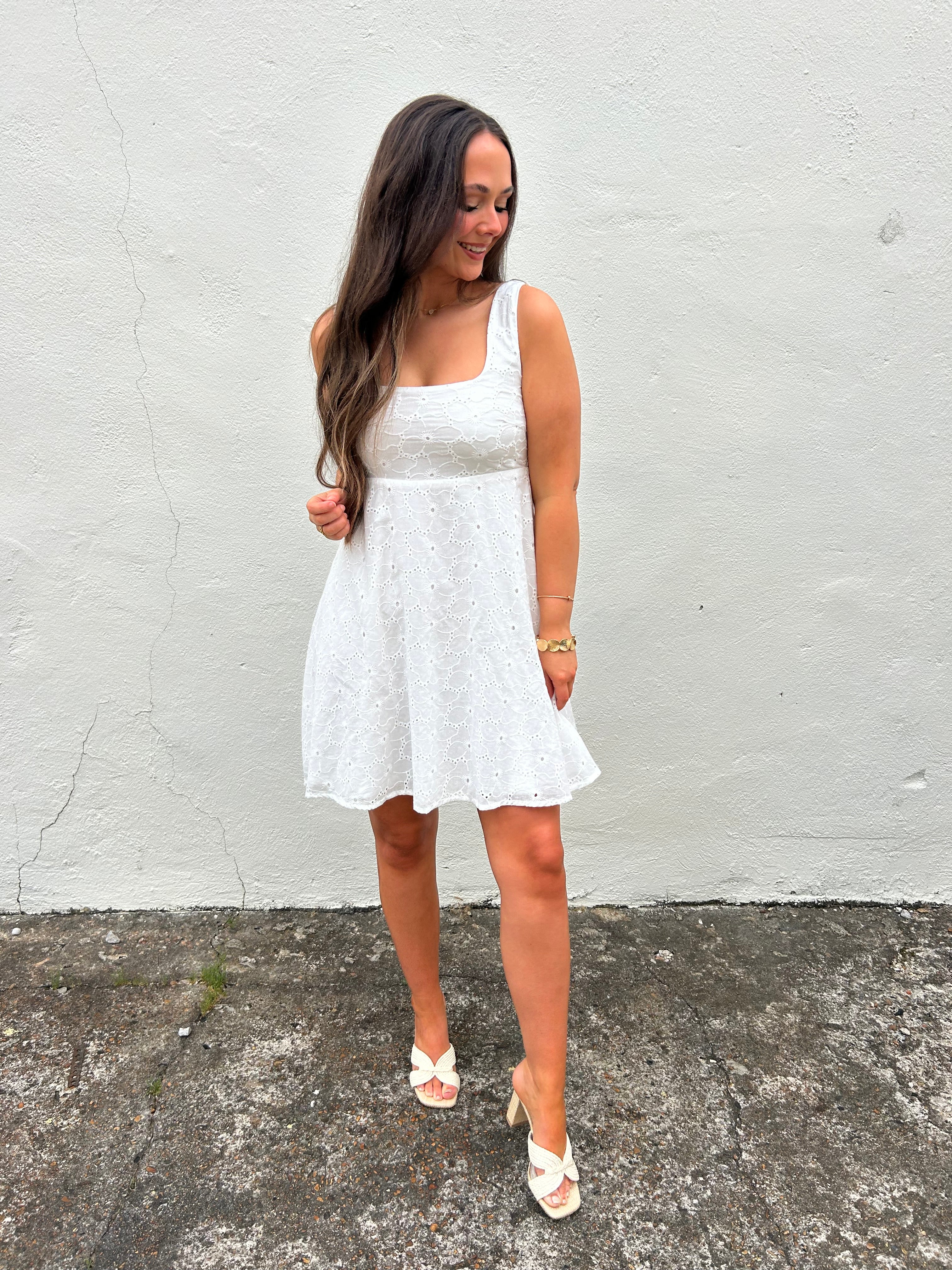 THE ELOISE EYELET MINI DRESS