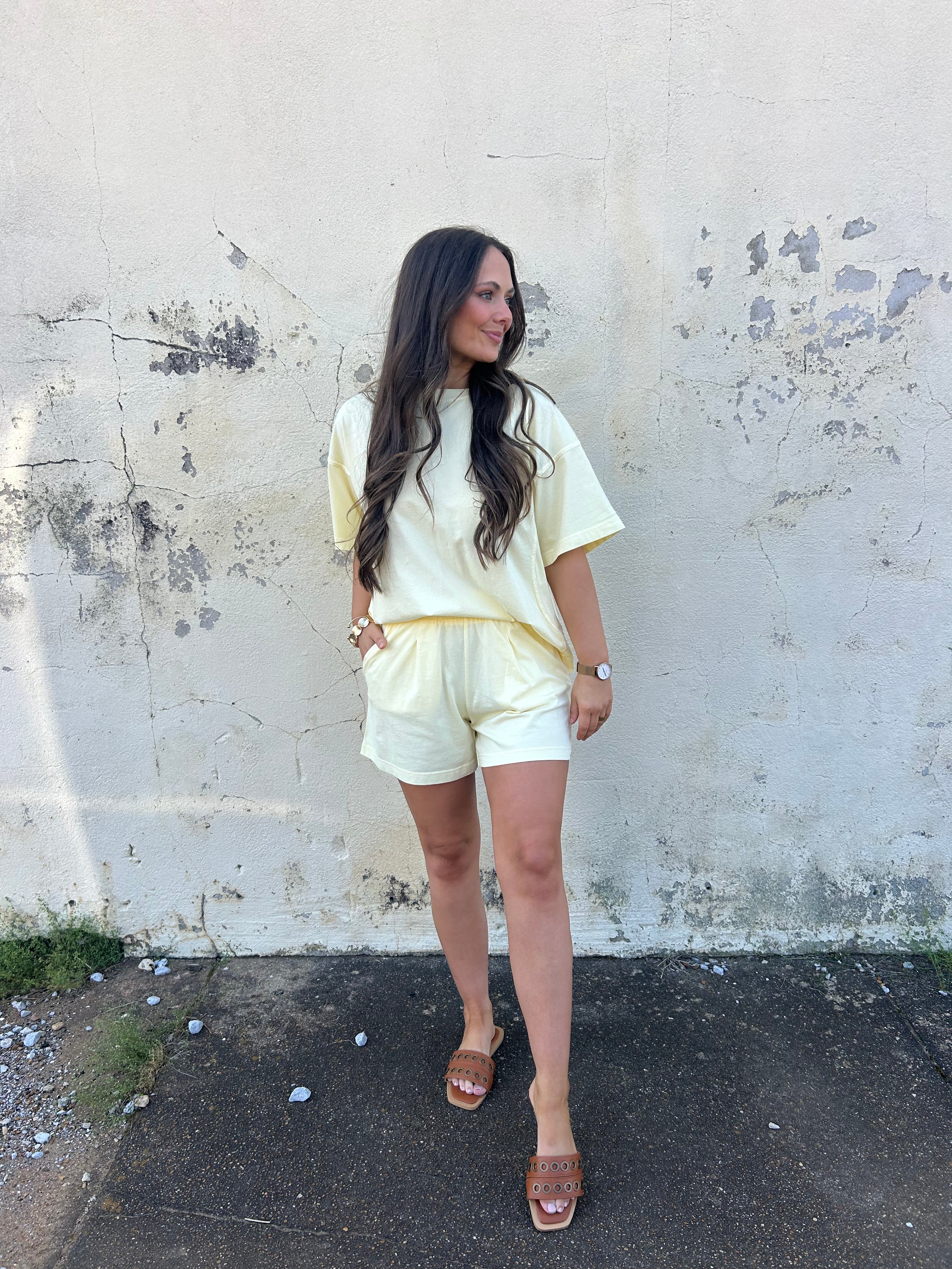 LEMONILLA WASHED COTTON SHORT SET