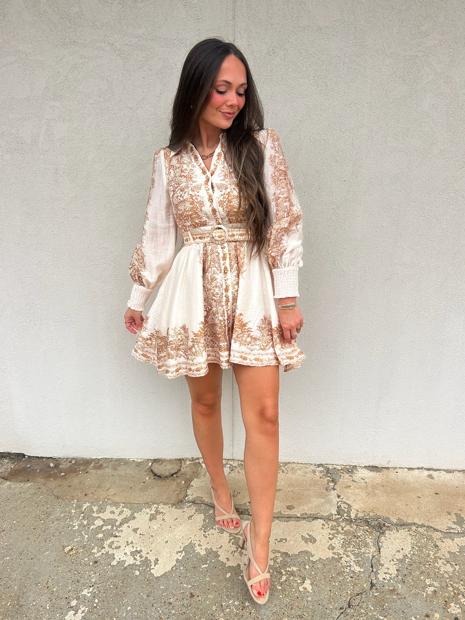 GOLDEN HEIRLOOM BELTED DRESS