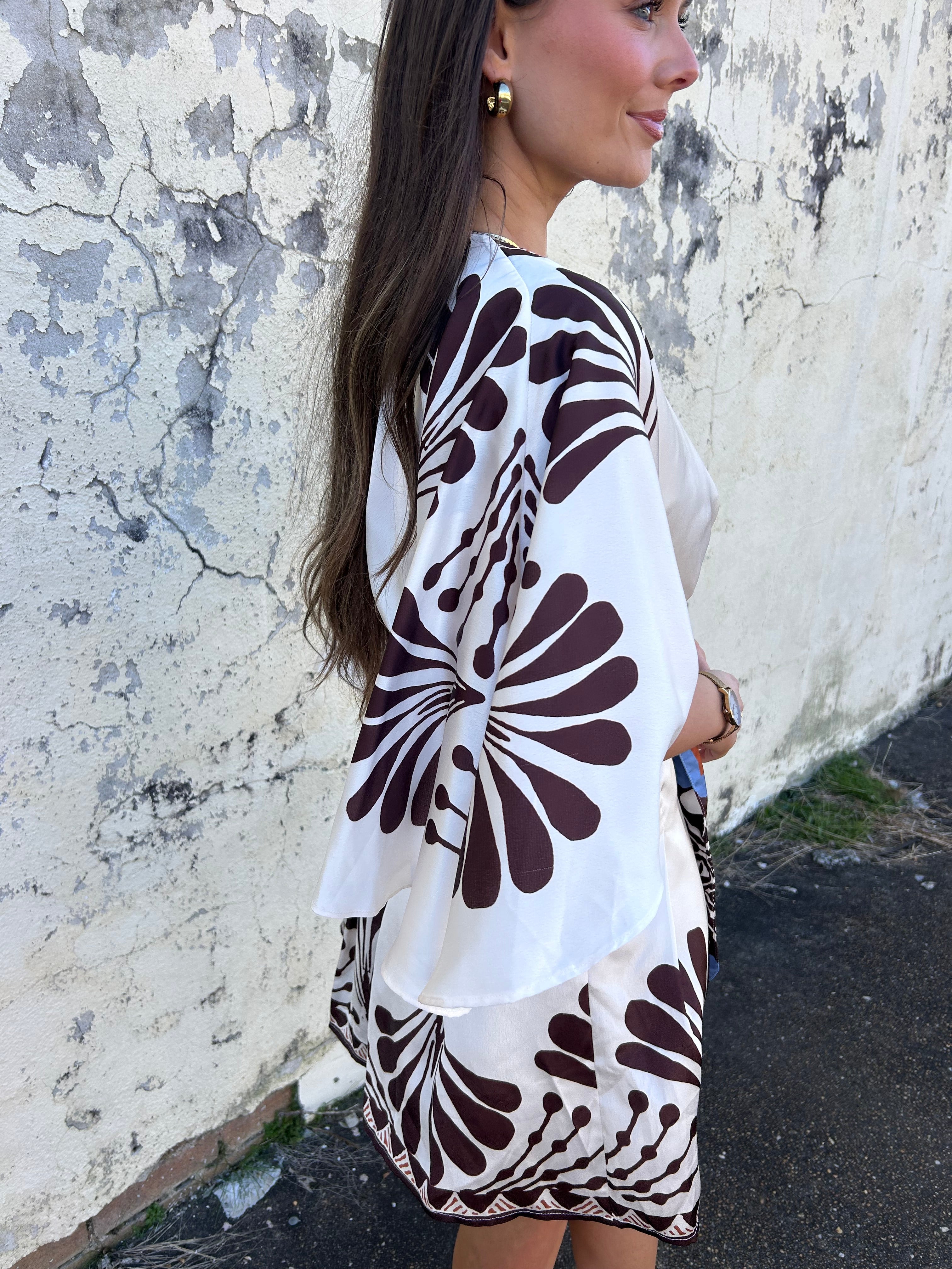 CIEBON | PRINTED MINI WRAP DRESS