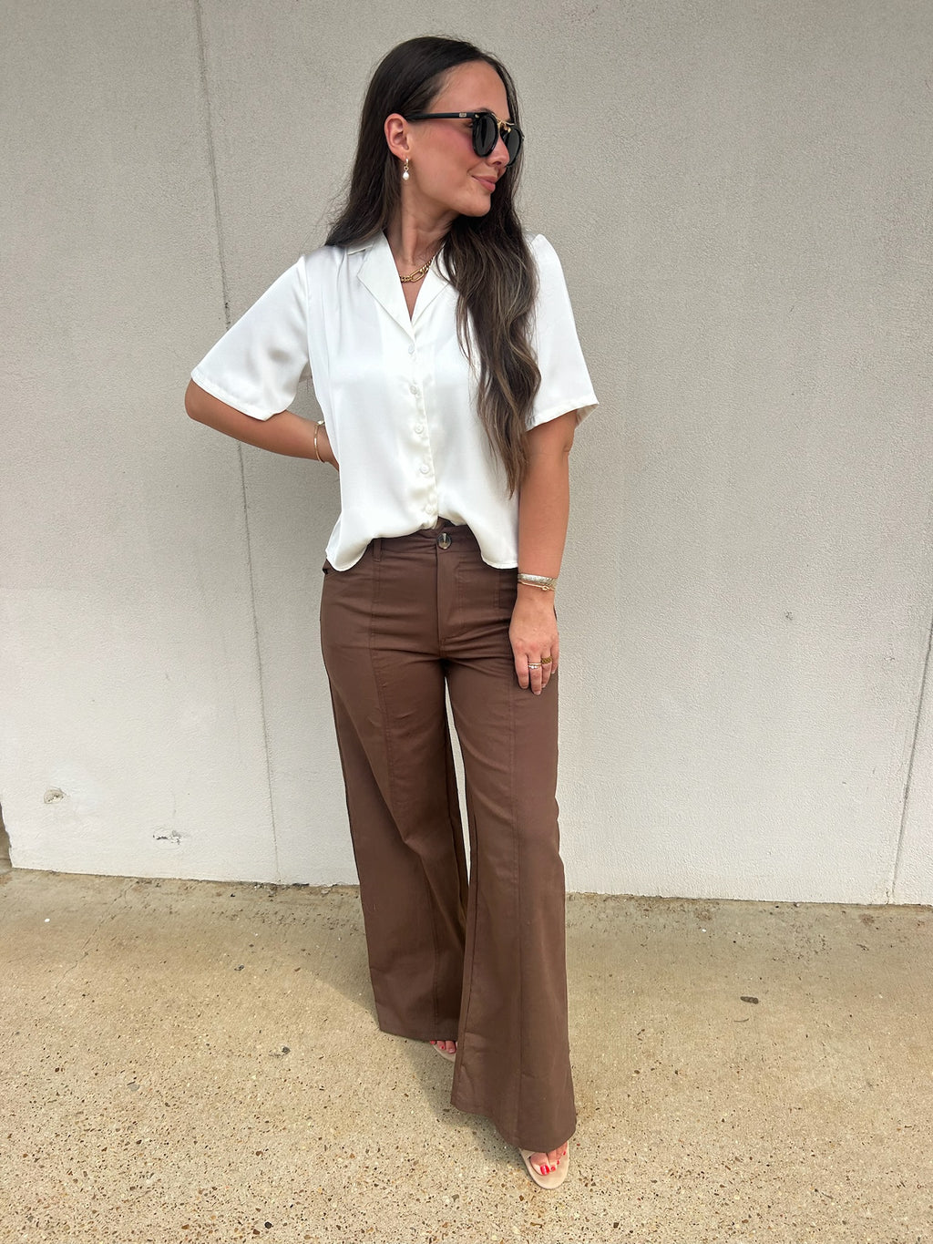THE TAILORED MOCHA WIDE LEG PANT