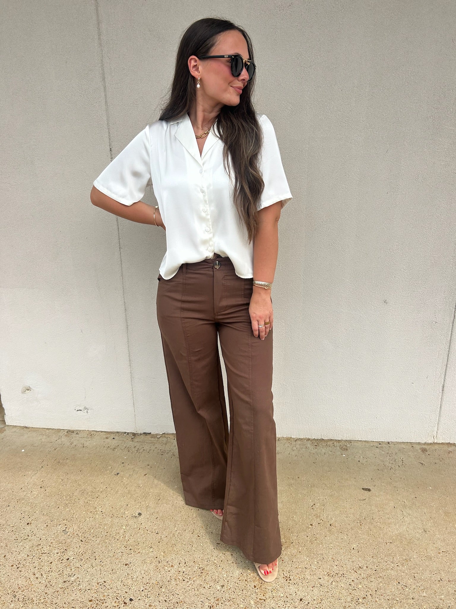 THE TAILORED MOCHA WIDE LEG PANT