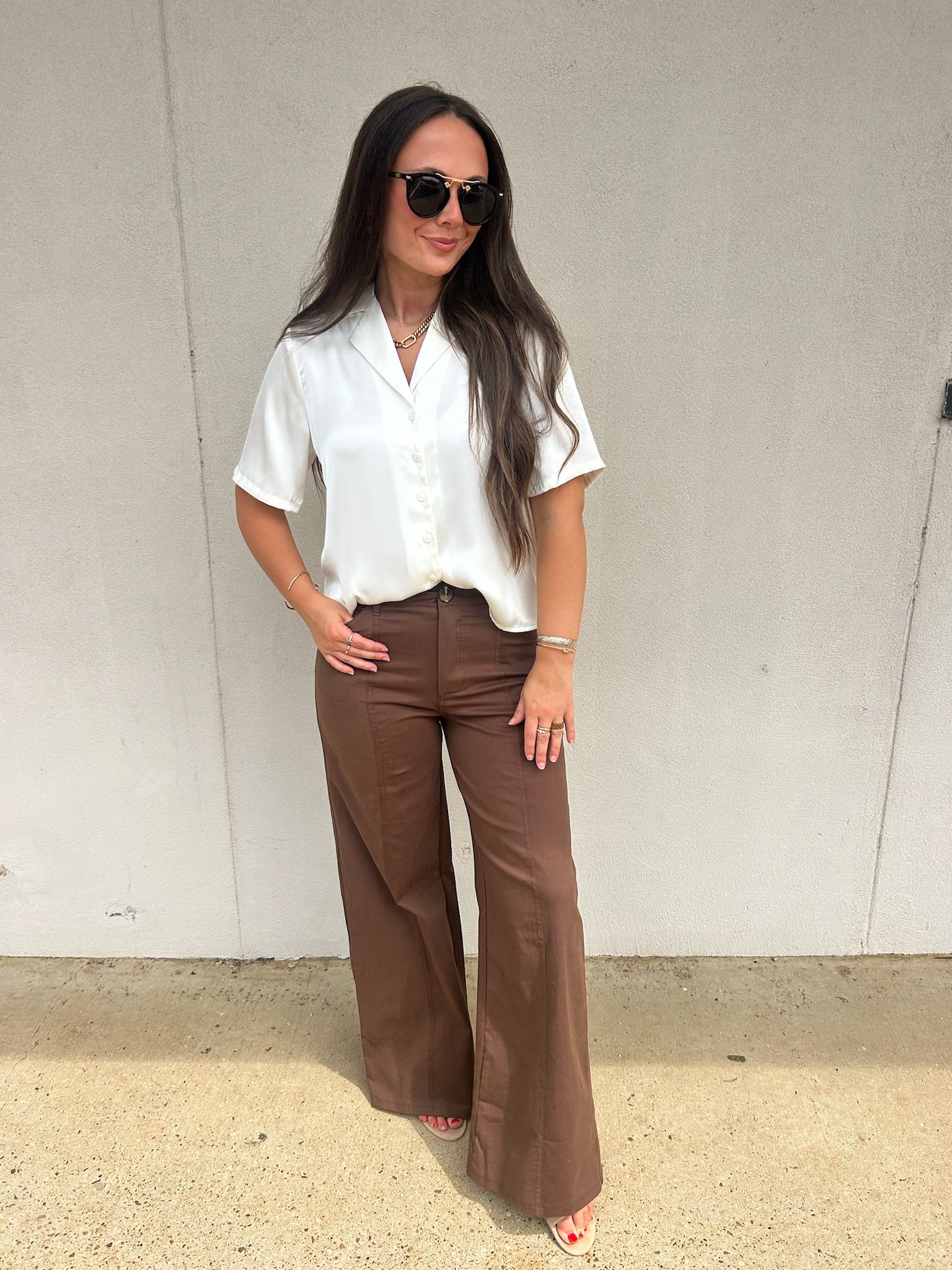 THE TAILORED MOCHA WIDE LEG PANT