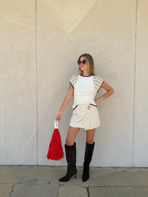 ANOTHER LOVE | JACINDA TOP IN CREAM & NAVY