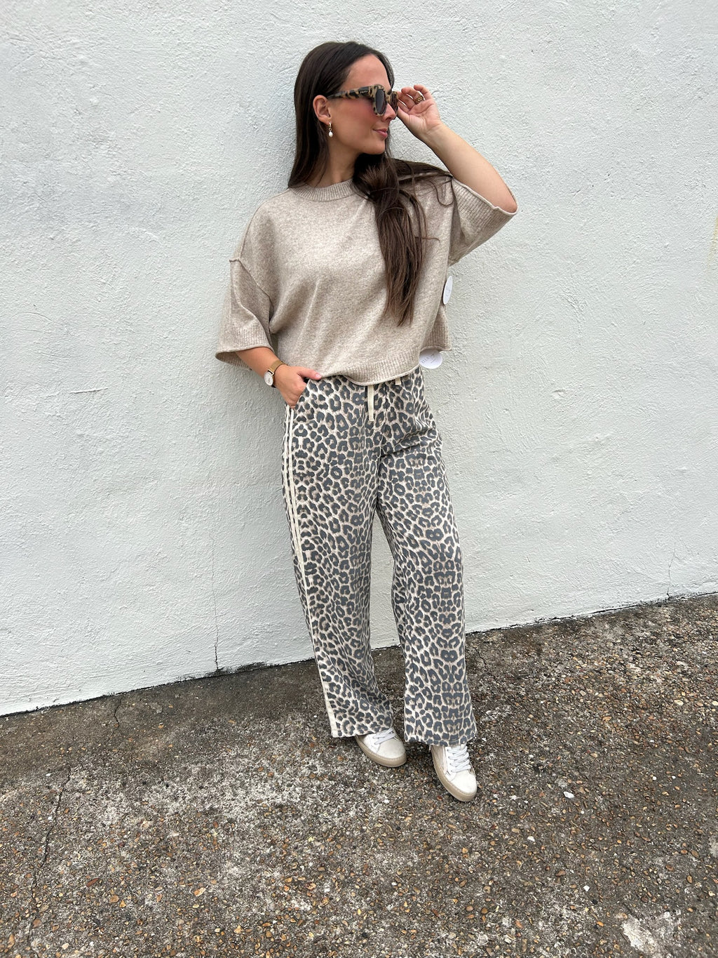 LEOPARD PRINT WIDE LEG PANT