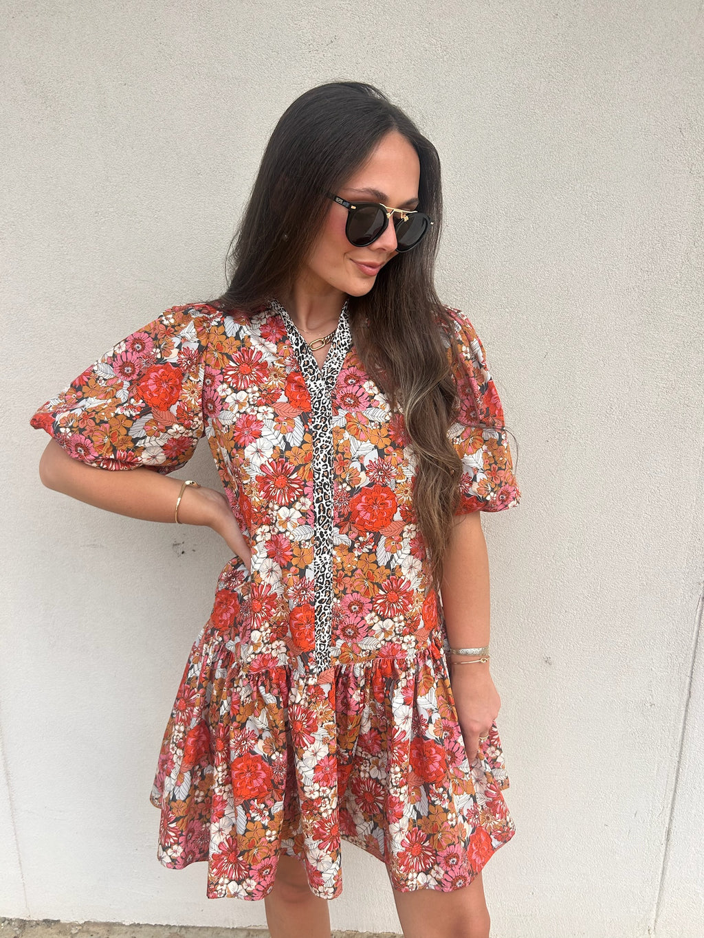UNCLE FRANK | BERRY BLOOM LEOPARD DRESS