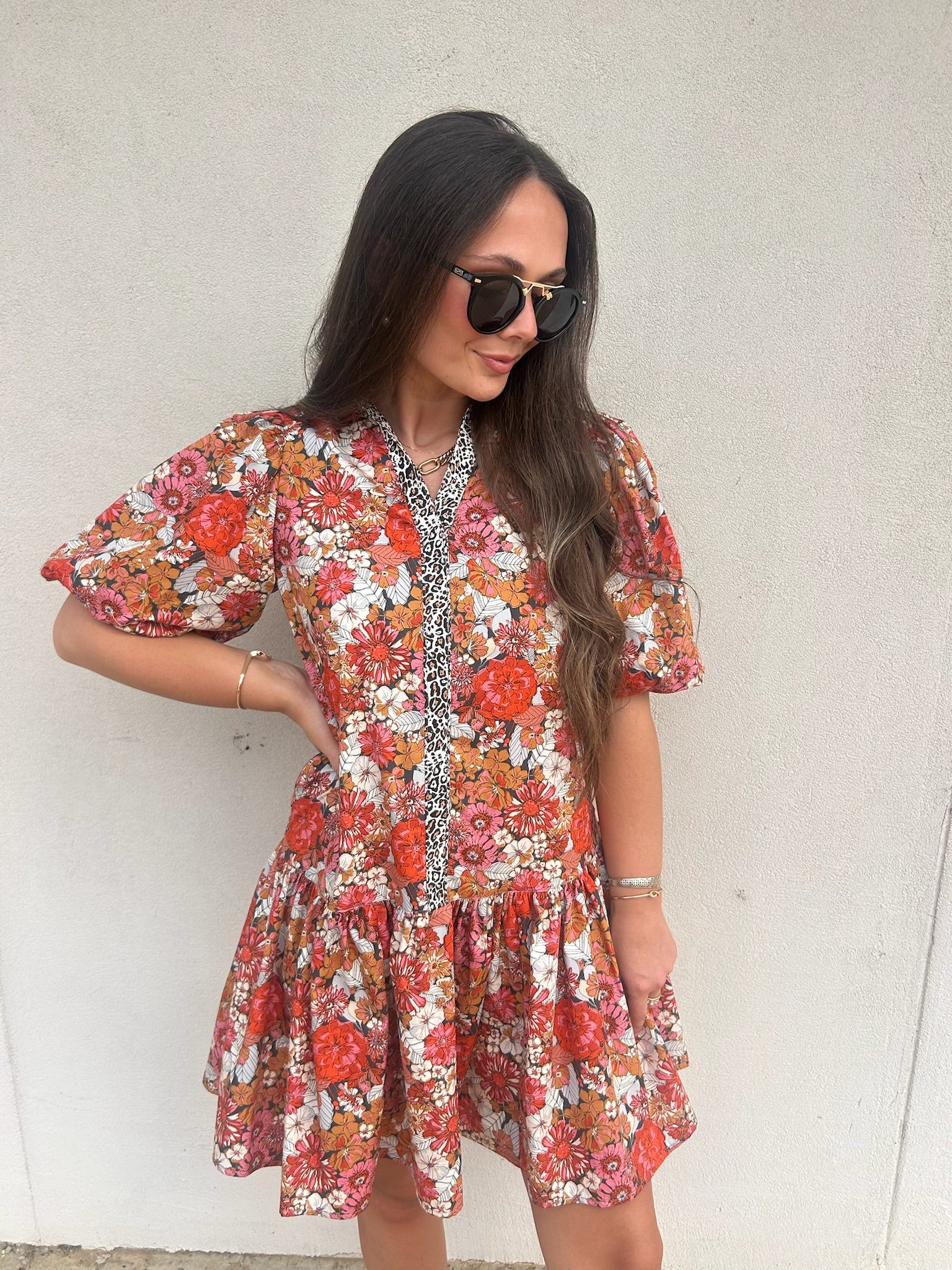 UNCLE FRANK | BERRY BLOOM LEOPARD DRESS
