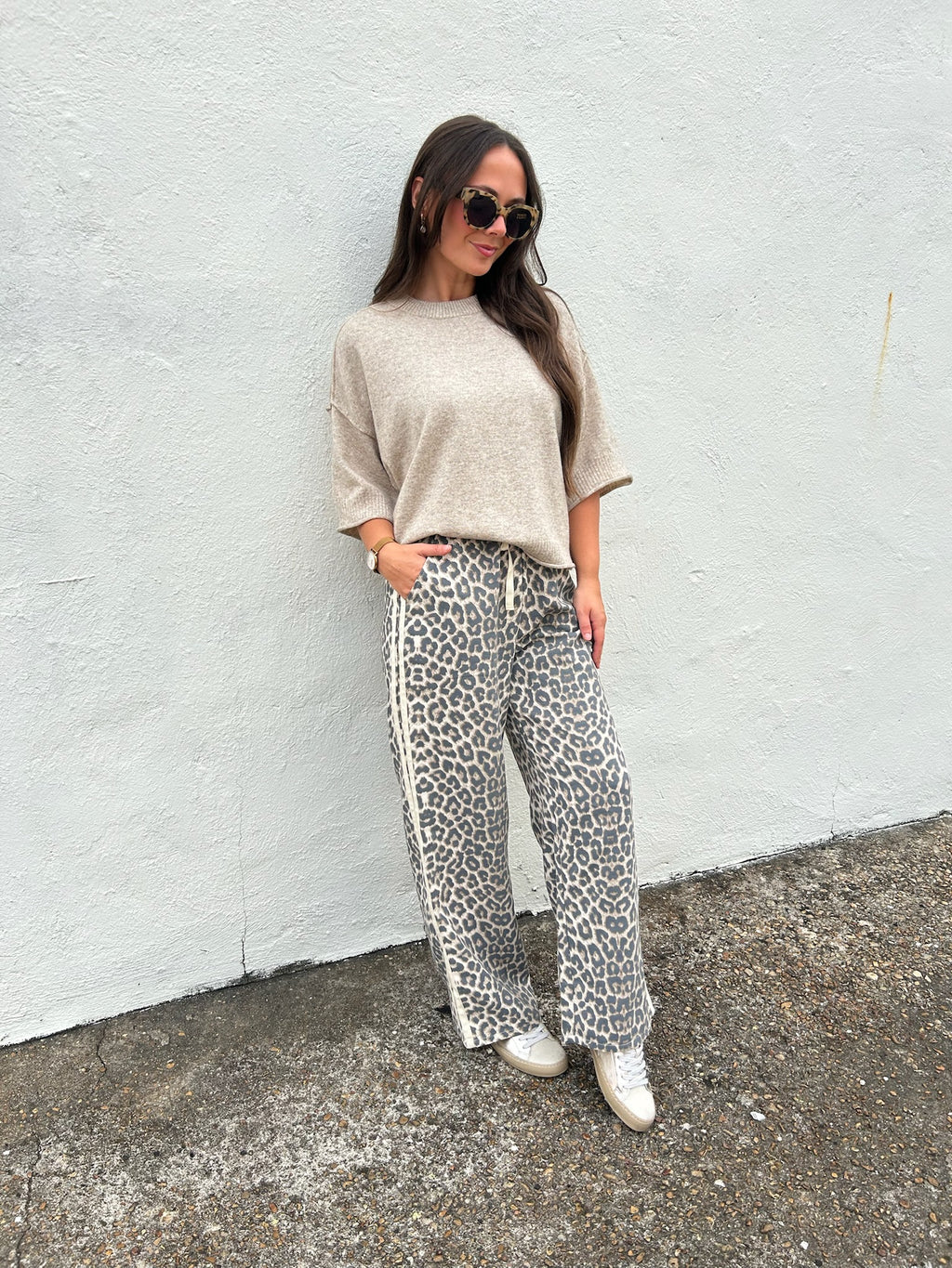 LEOPARD PRINT WIDE LEG PANT
