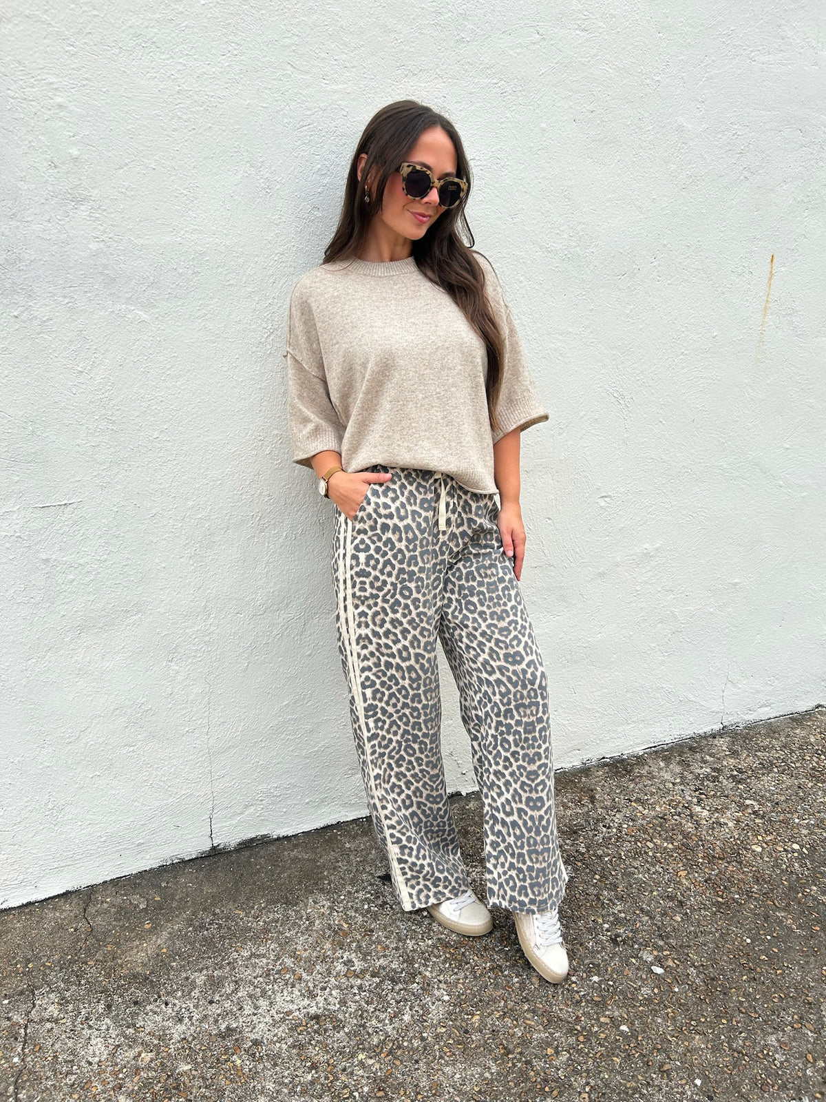 LEOPARD PRINT WIDE LEG PANT